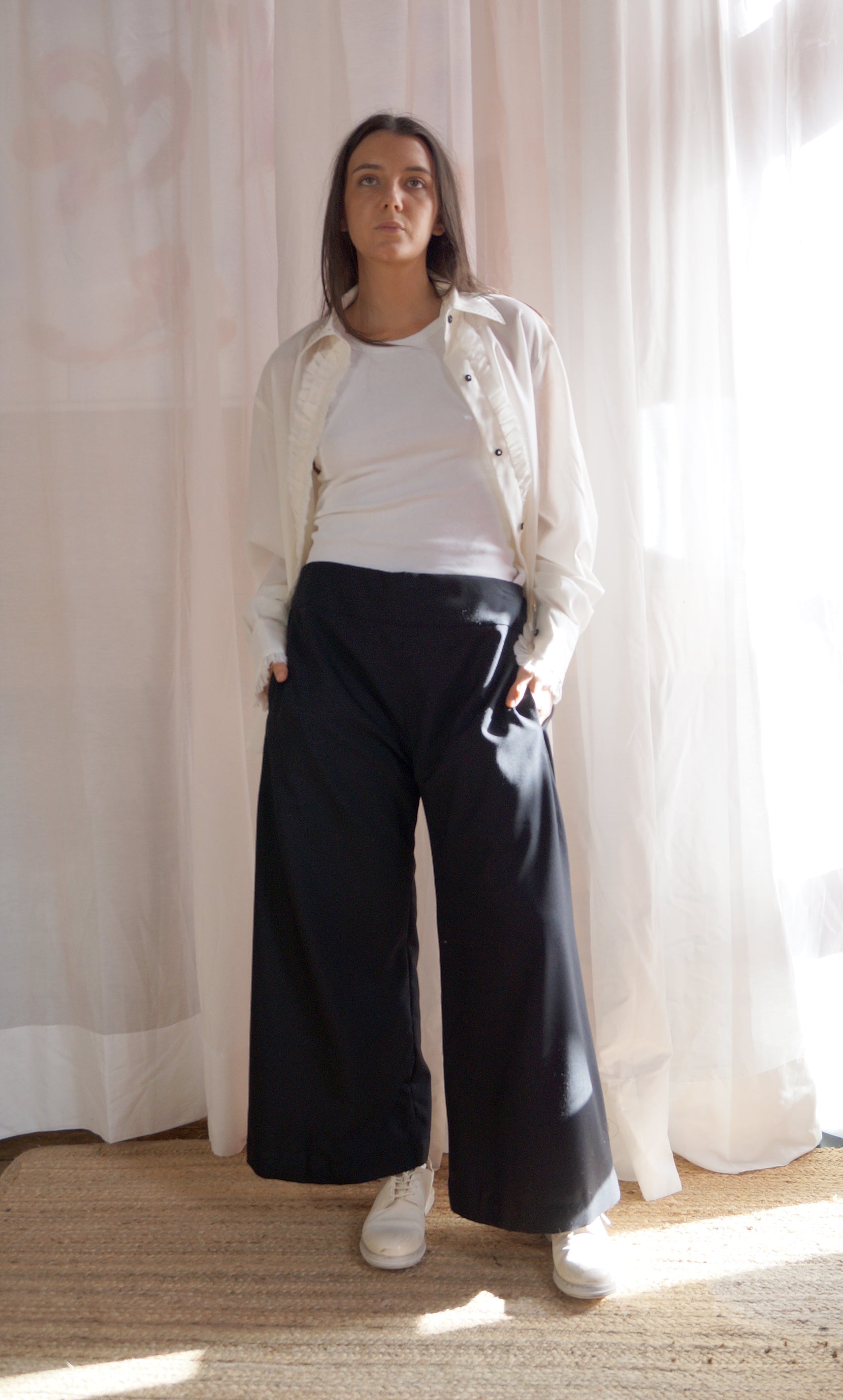 Frankie Pants - Black Wool Suiting