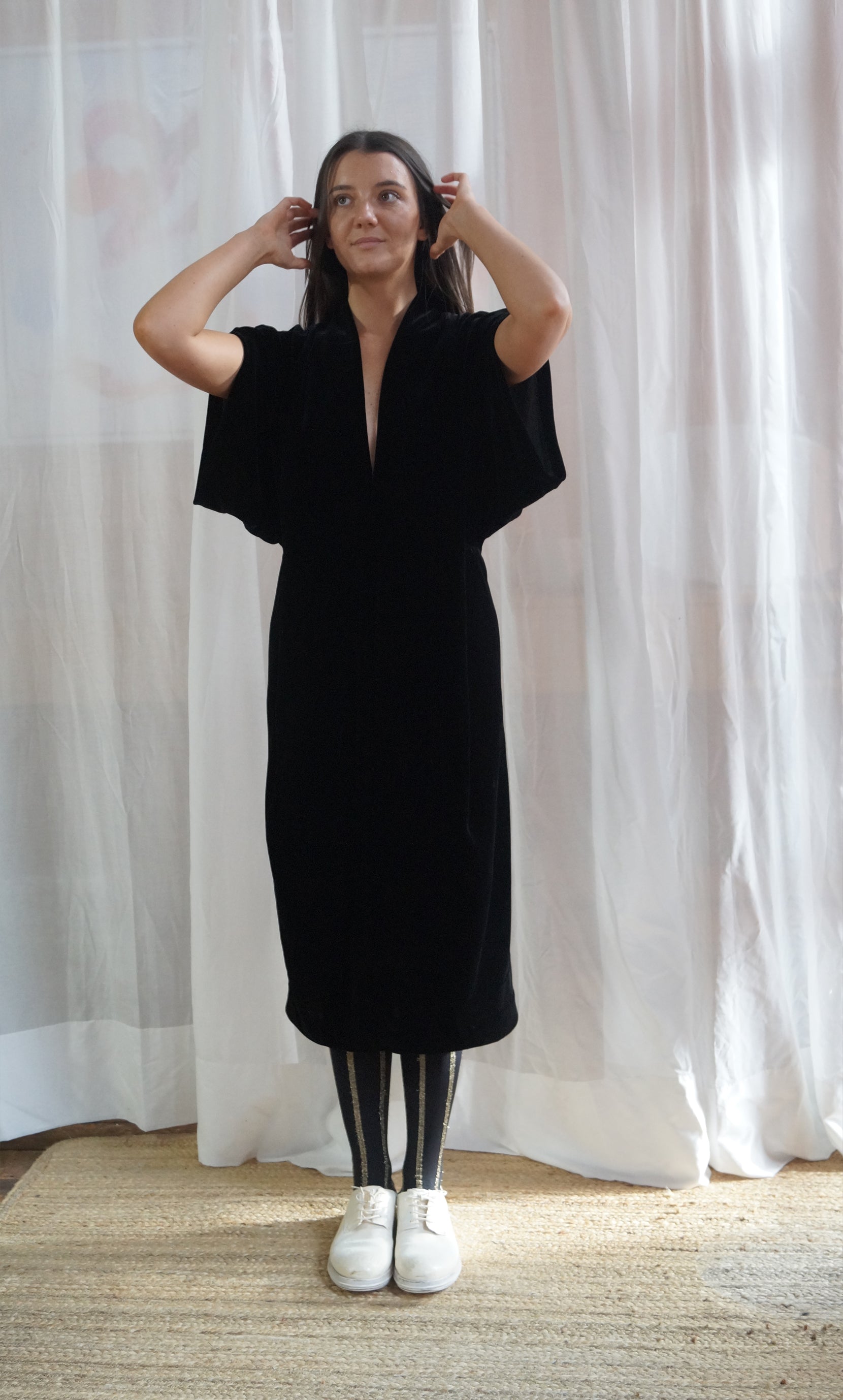 Kimono Dress - Black Velvet