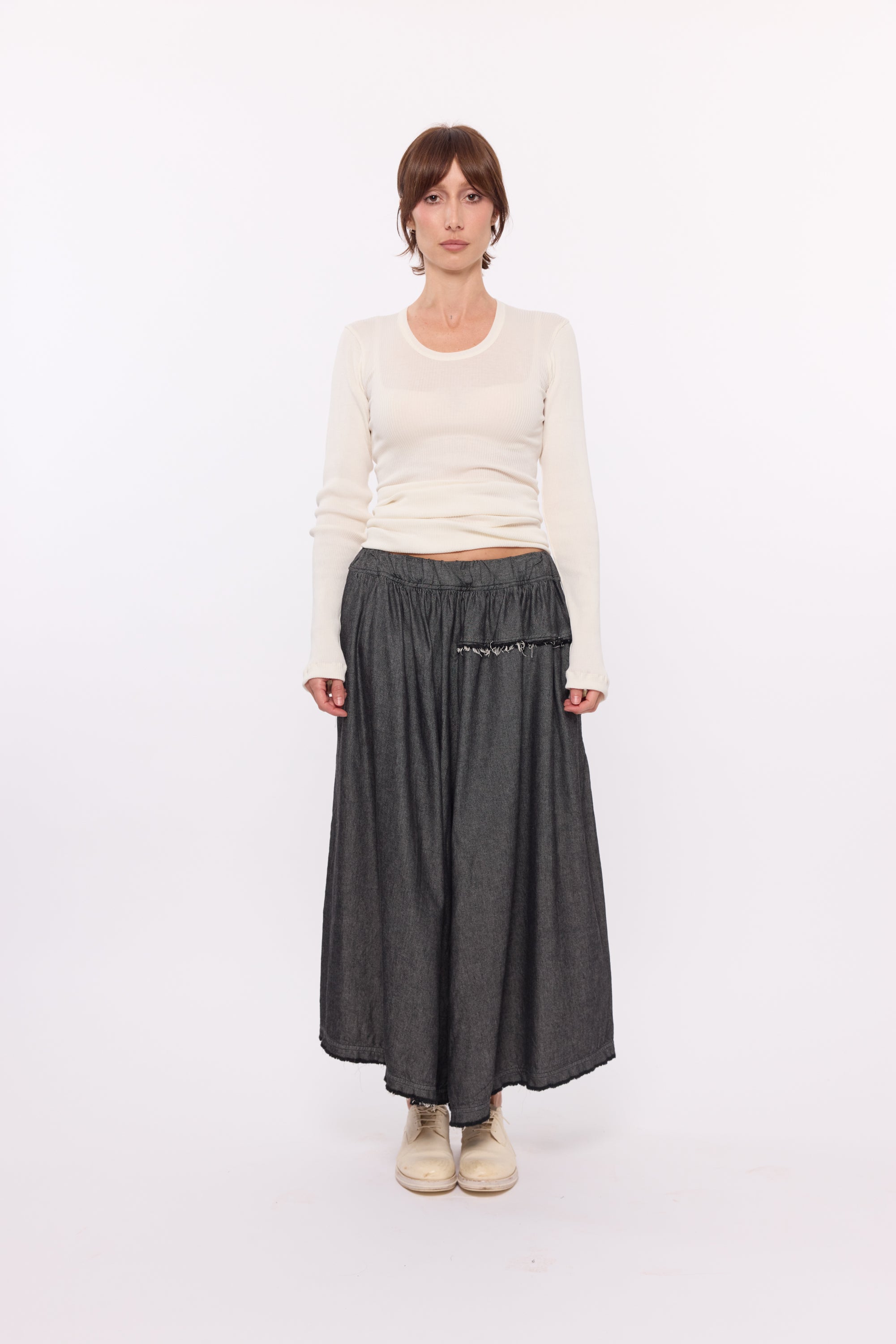 Nellie Culottes - Washed Black denim