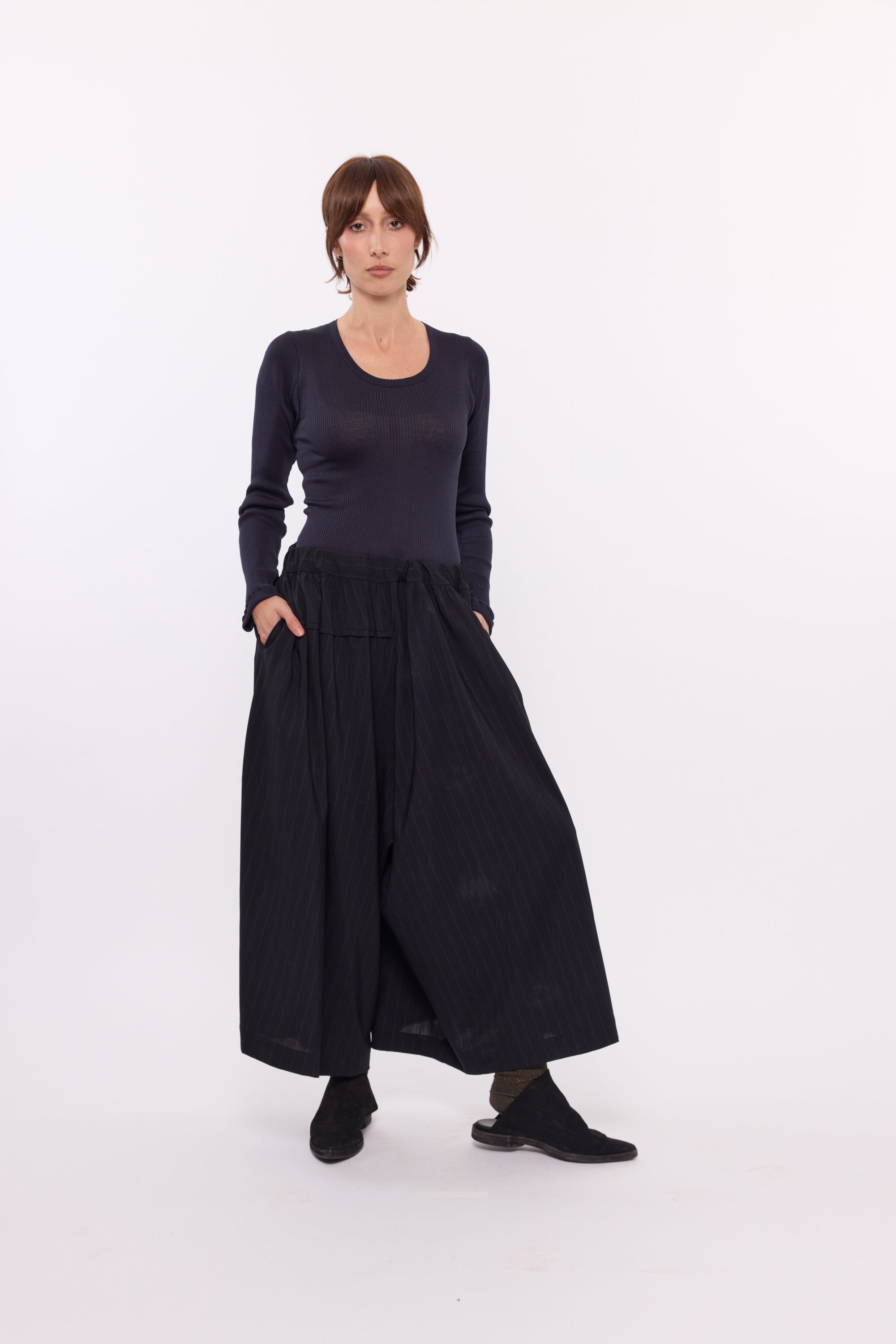 Nellie Culottes - Black cotton Velvet