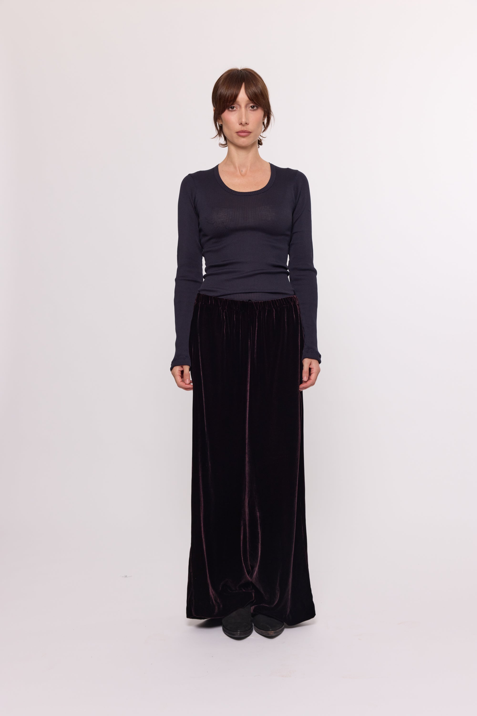 Simple Pants with Pockets - Plum