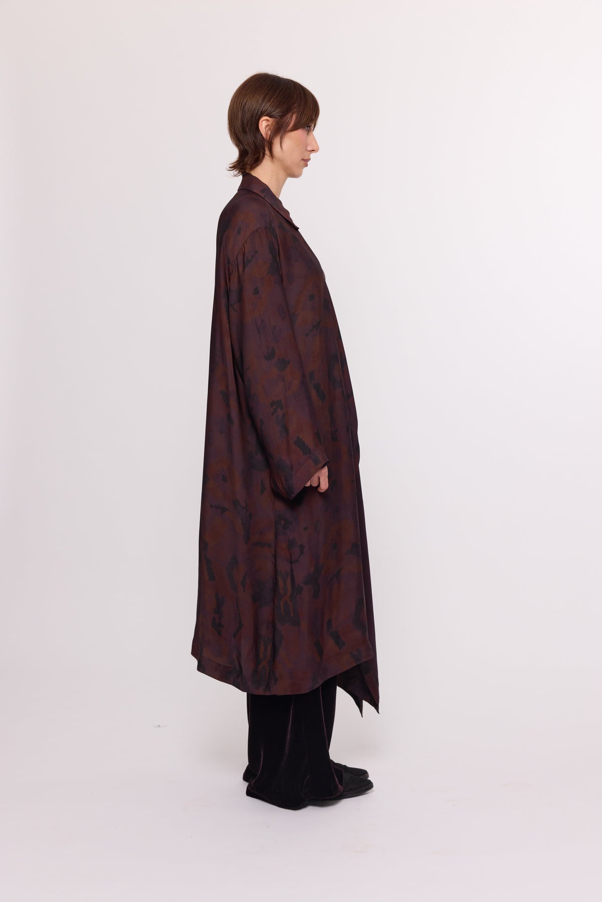 Drape Shirt - Long - Plum Overdyed