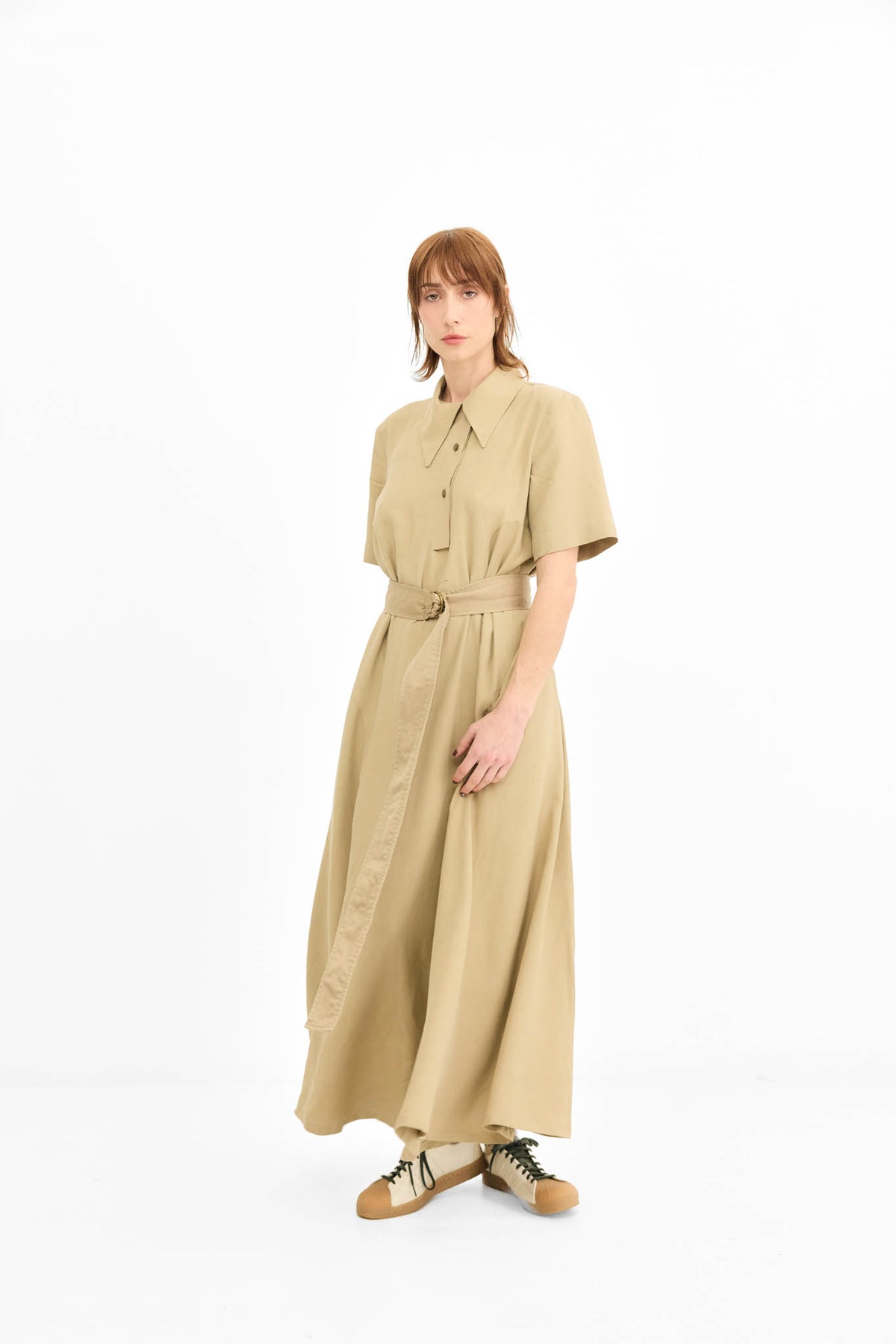 Isabella Dress - Latte Silk mix