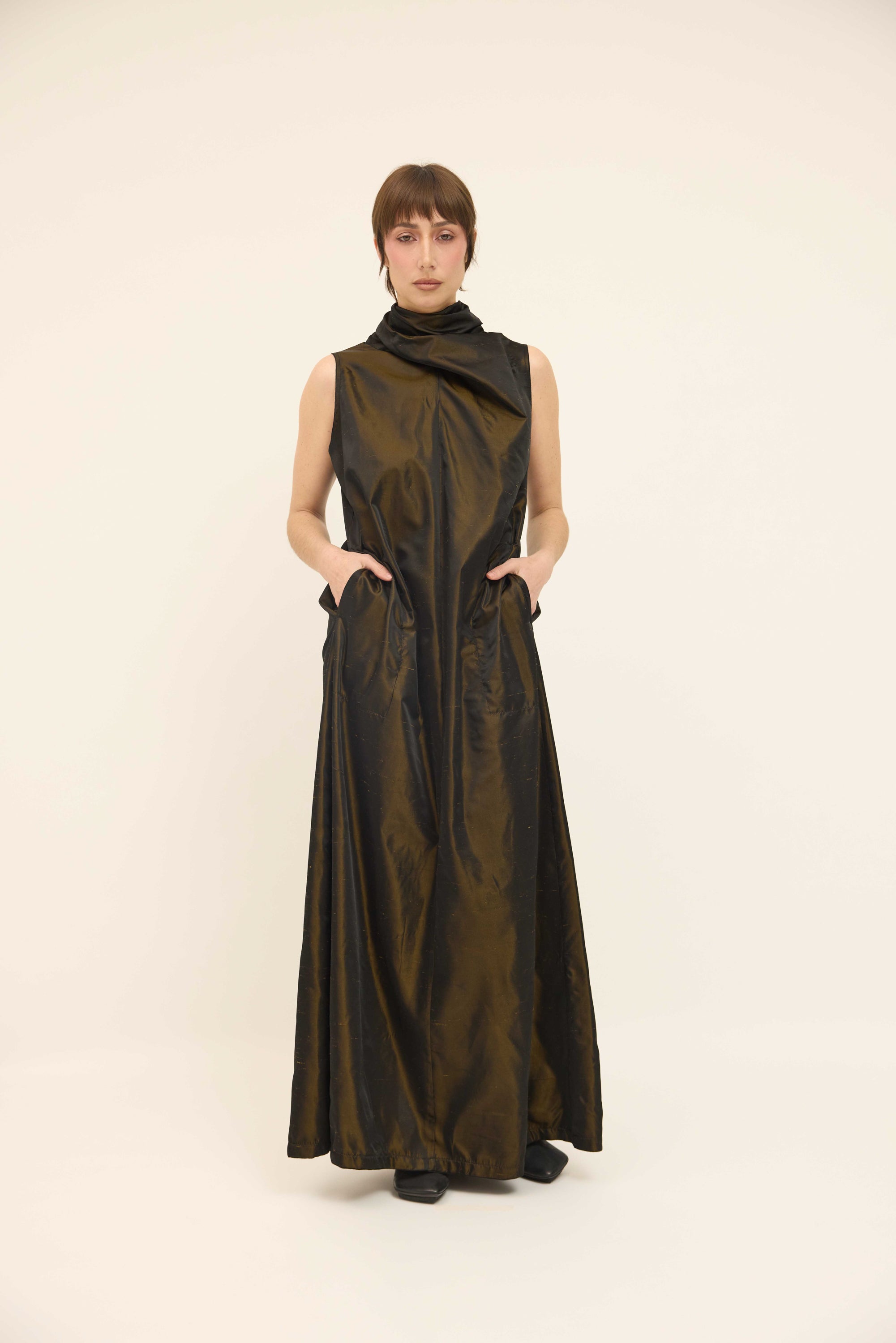 Edwina Dress - Bronze Metallic