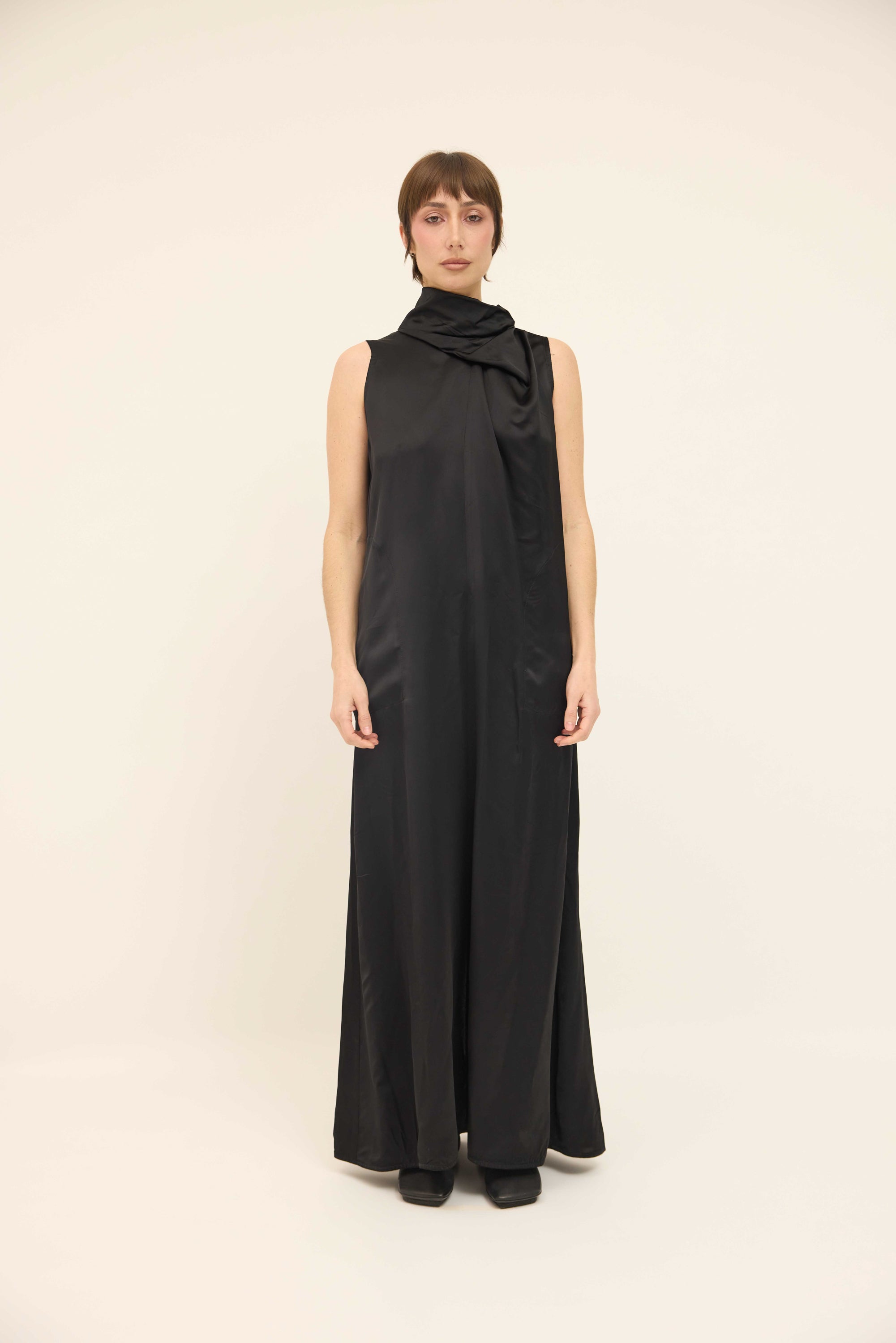 Edwina Dress Double Satin - Black