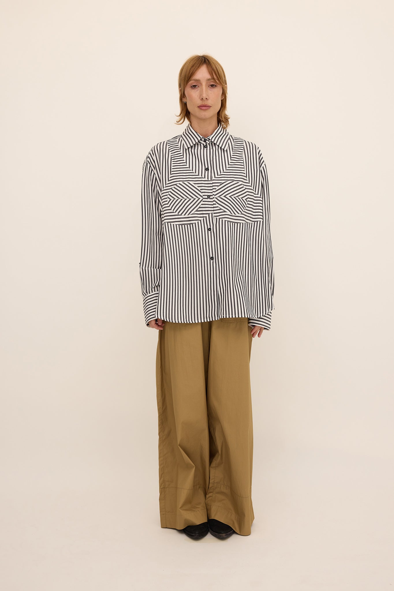 Mitchells Shirt - Black / White stripe