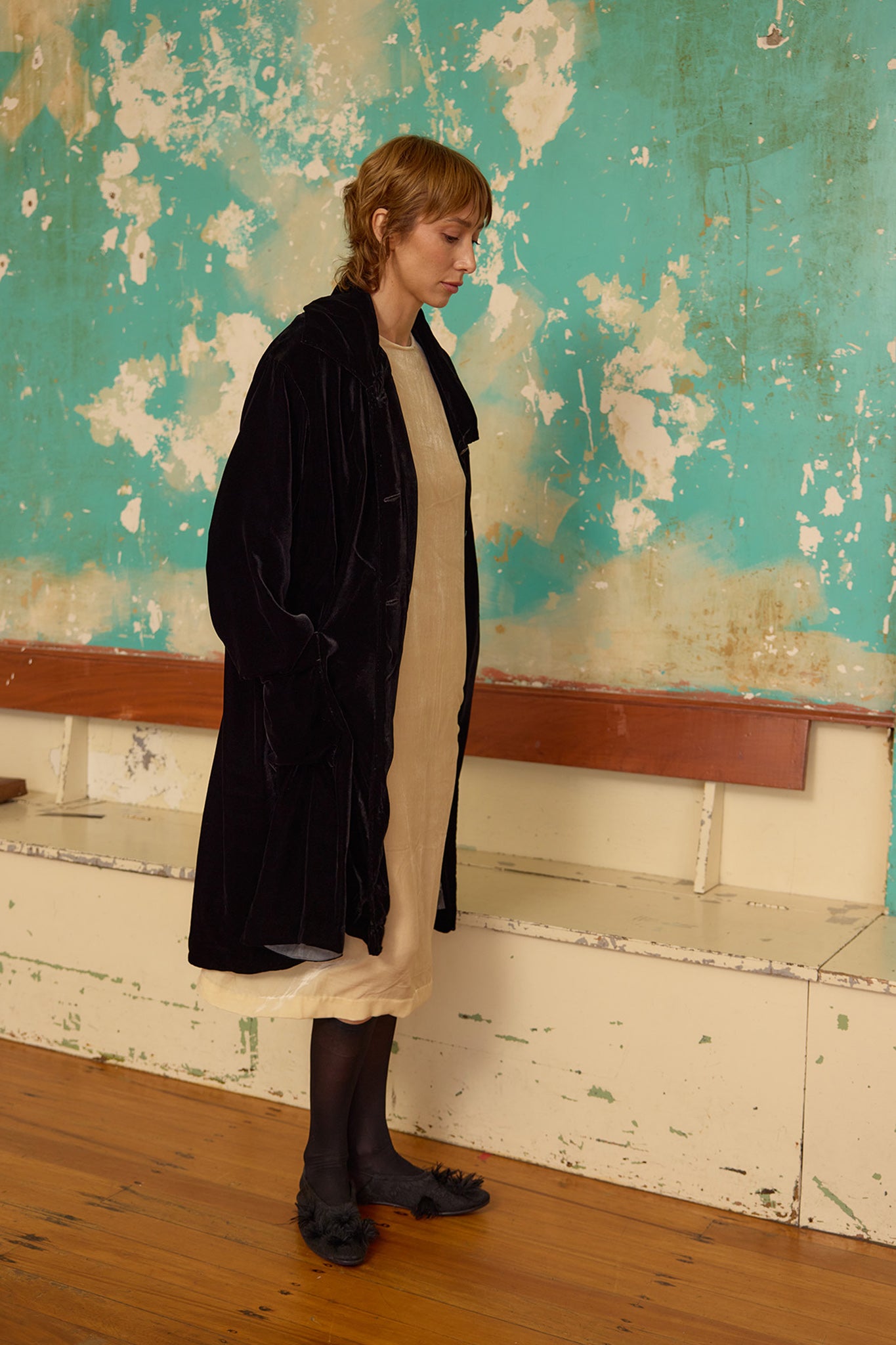 Stacey Coat - Black Velvet