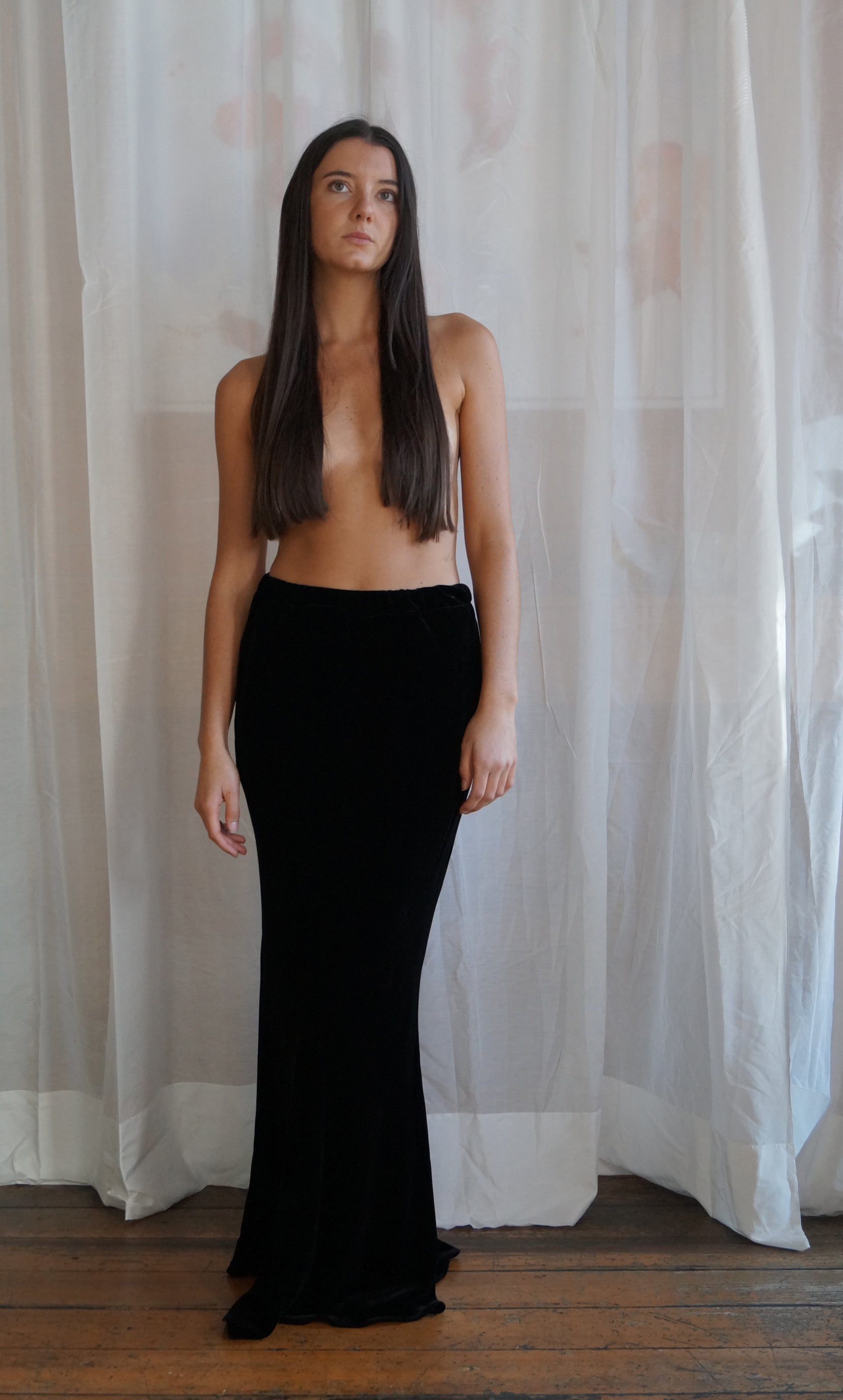 Bella Skirt - Black Velvet
