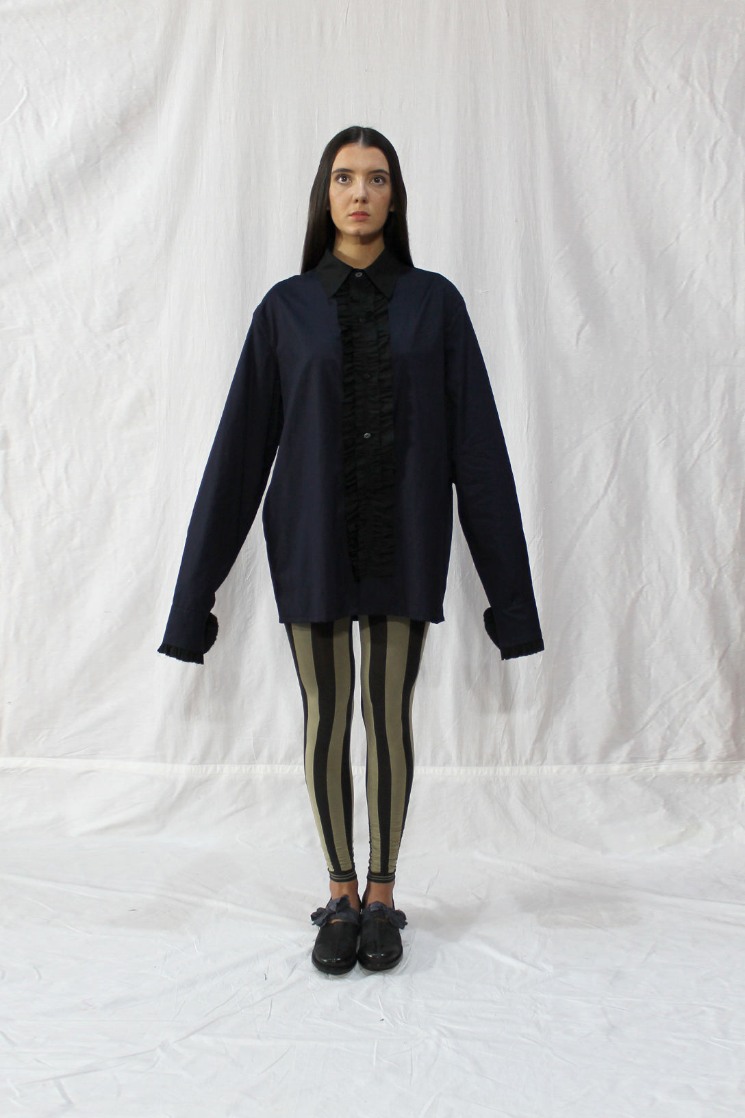 Freddy Frill Shirt / Blue-Black