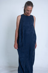 Sara's Dress - Blue Silk Jacquard