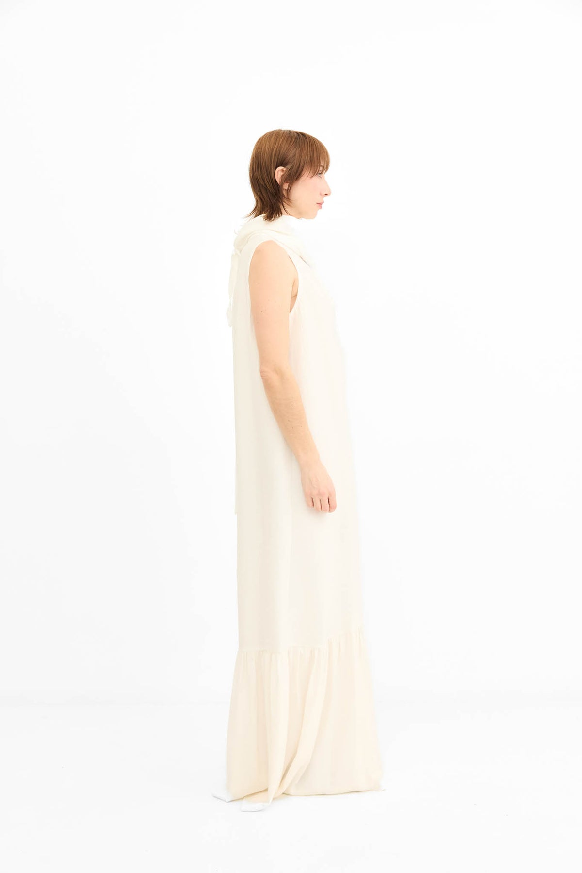 Edwina Dress with  Frill - Milk