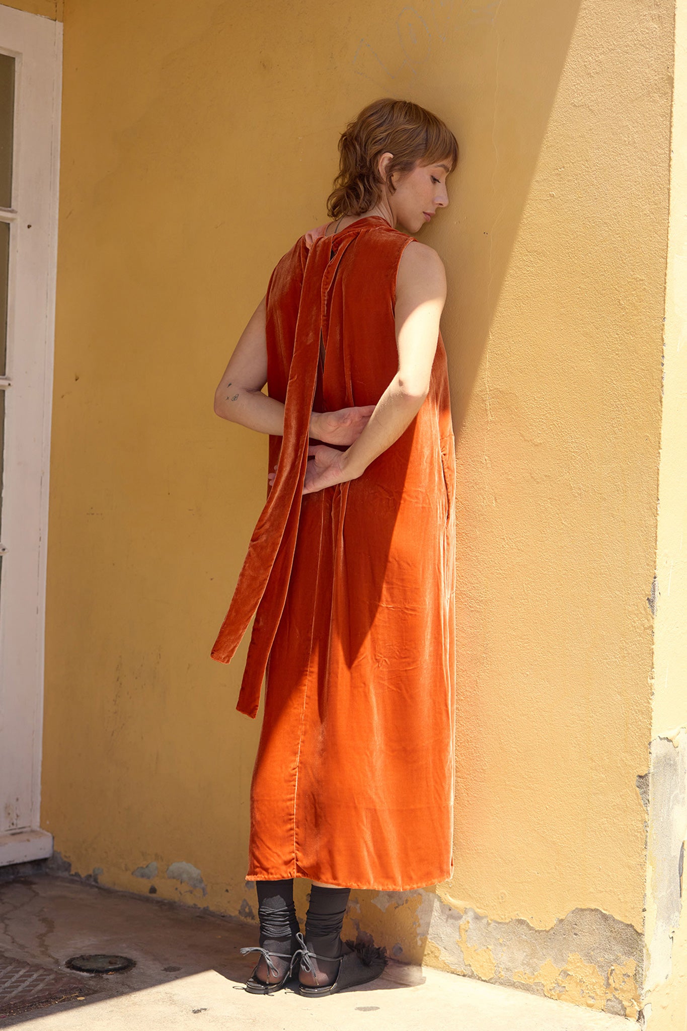 Felix Dress - Rust Velvet