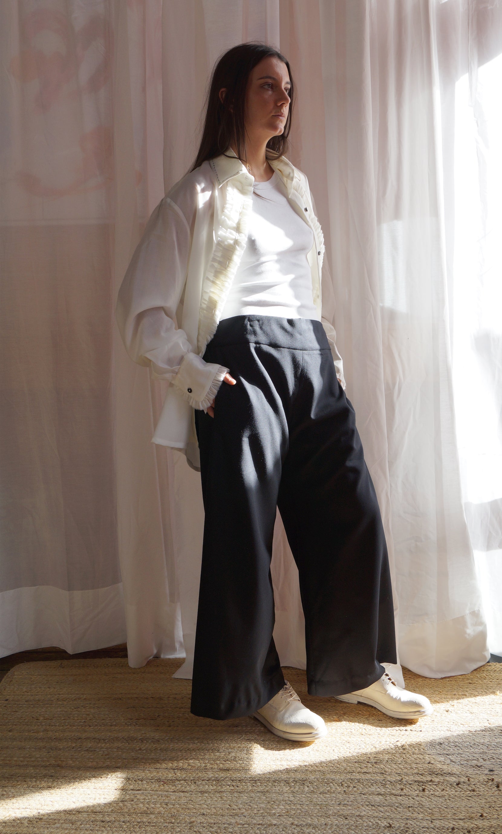 Frankie Pants - Black Wool Suiting