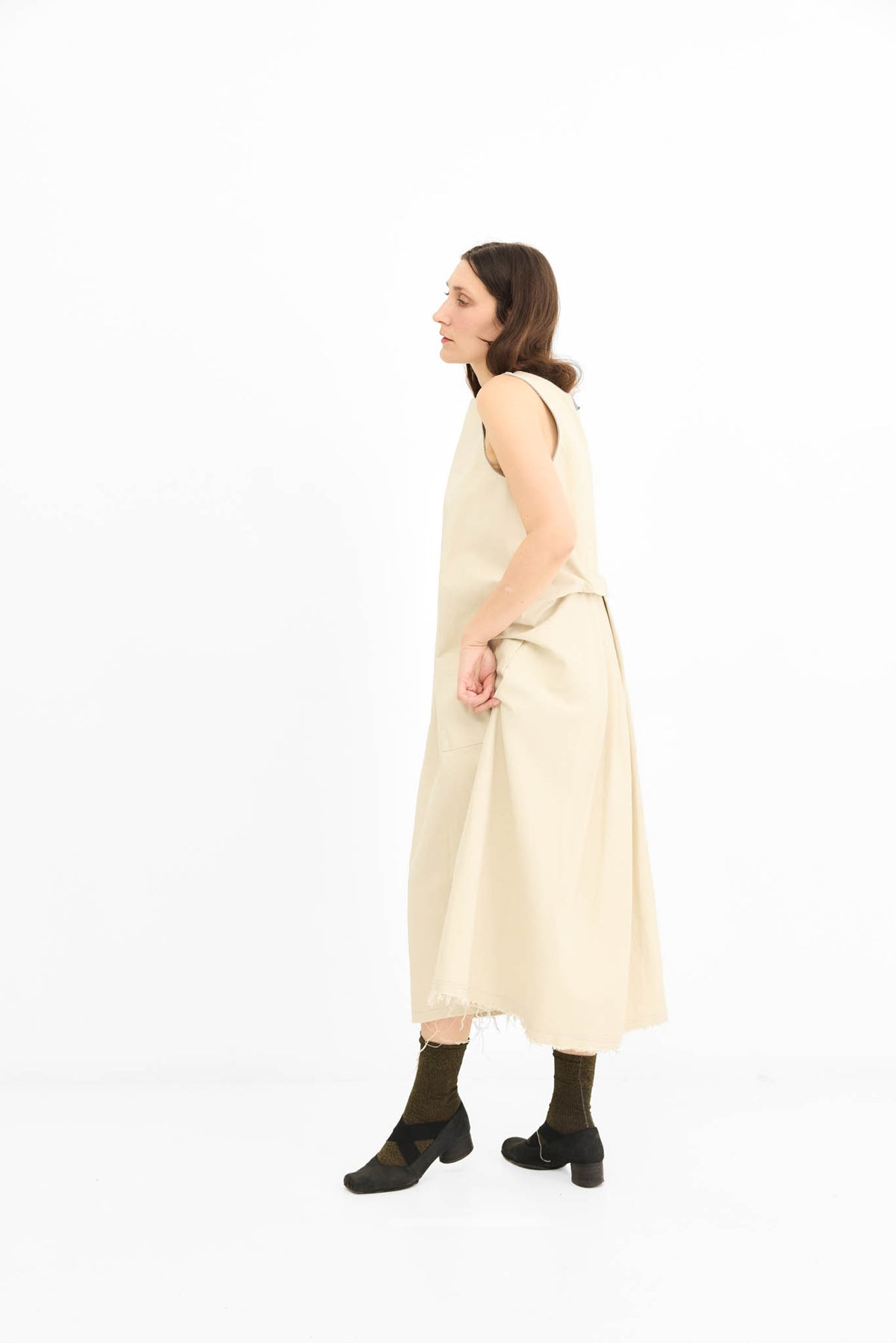 Lily Dress Denim - Oat