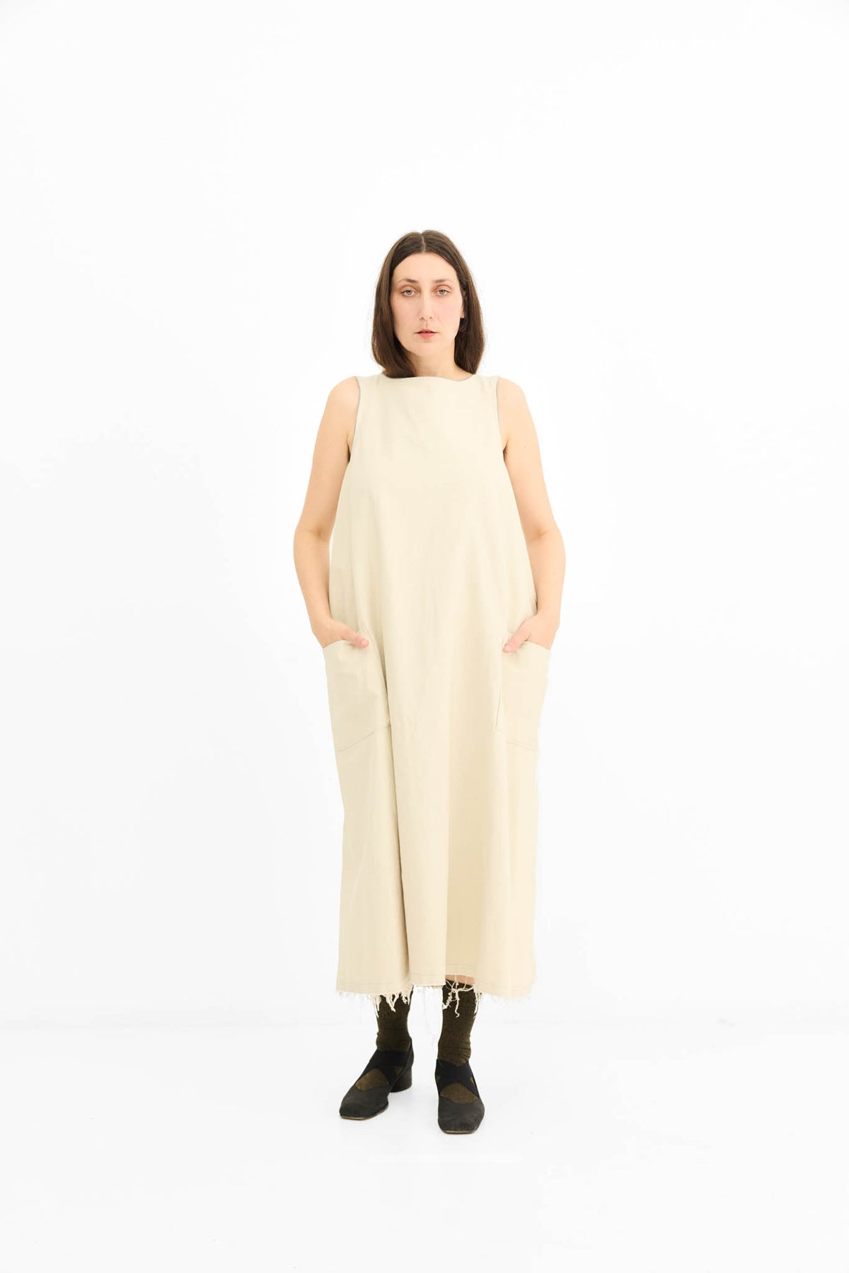 Lily Dress Denim - Oat