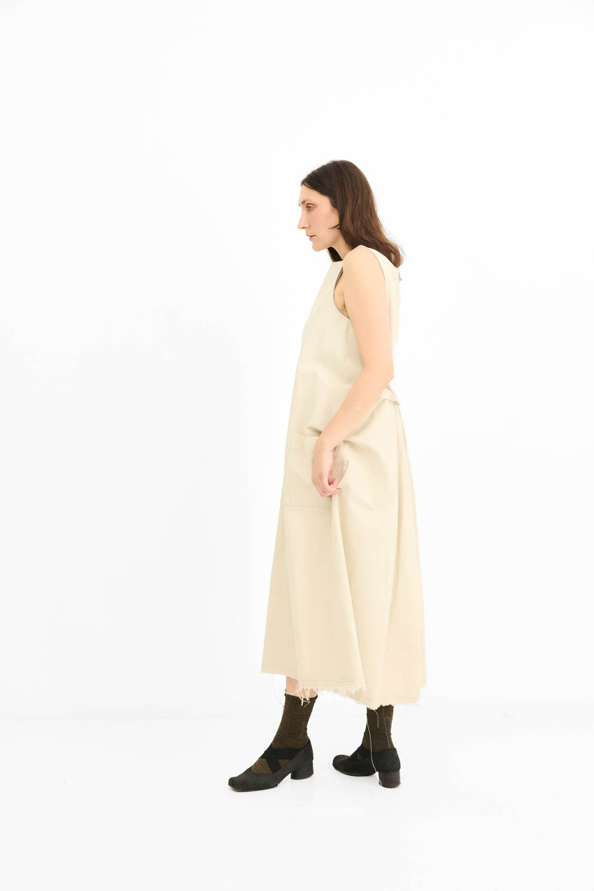 Lily Dress Denim - Oat