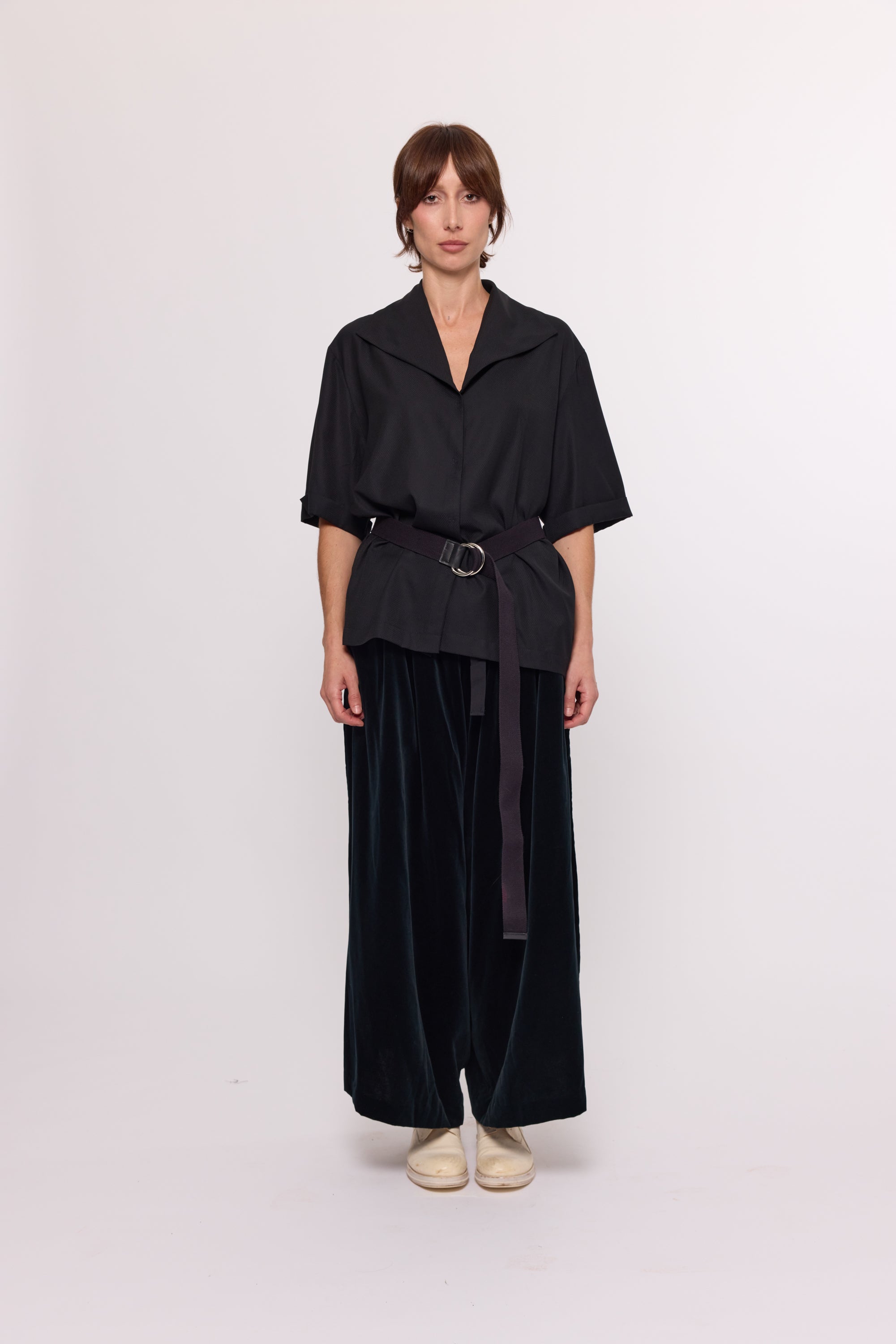 Tilda Shirt - Black Silk wool
