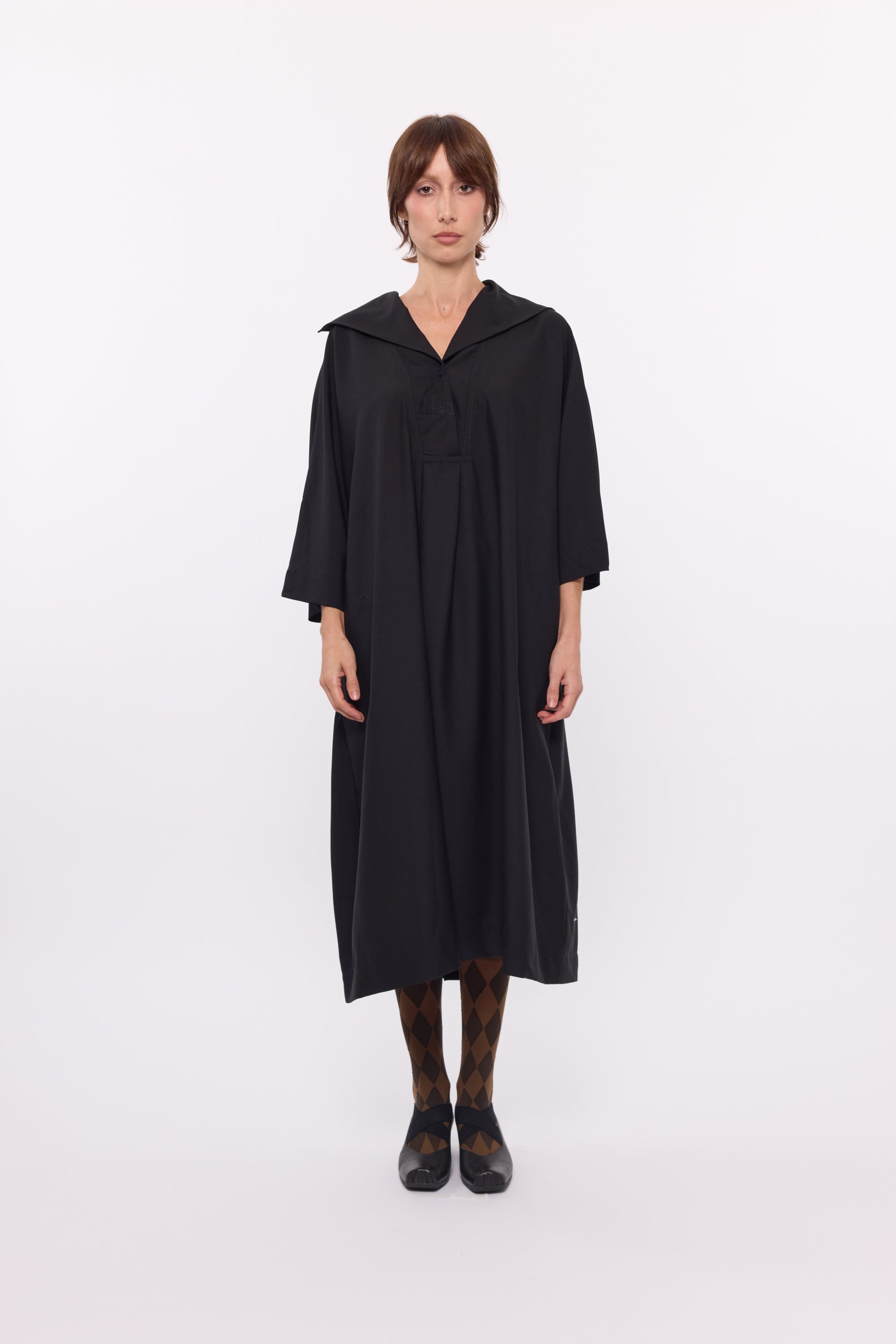 Tilda Dress - Black wool suiting