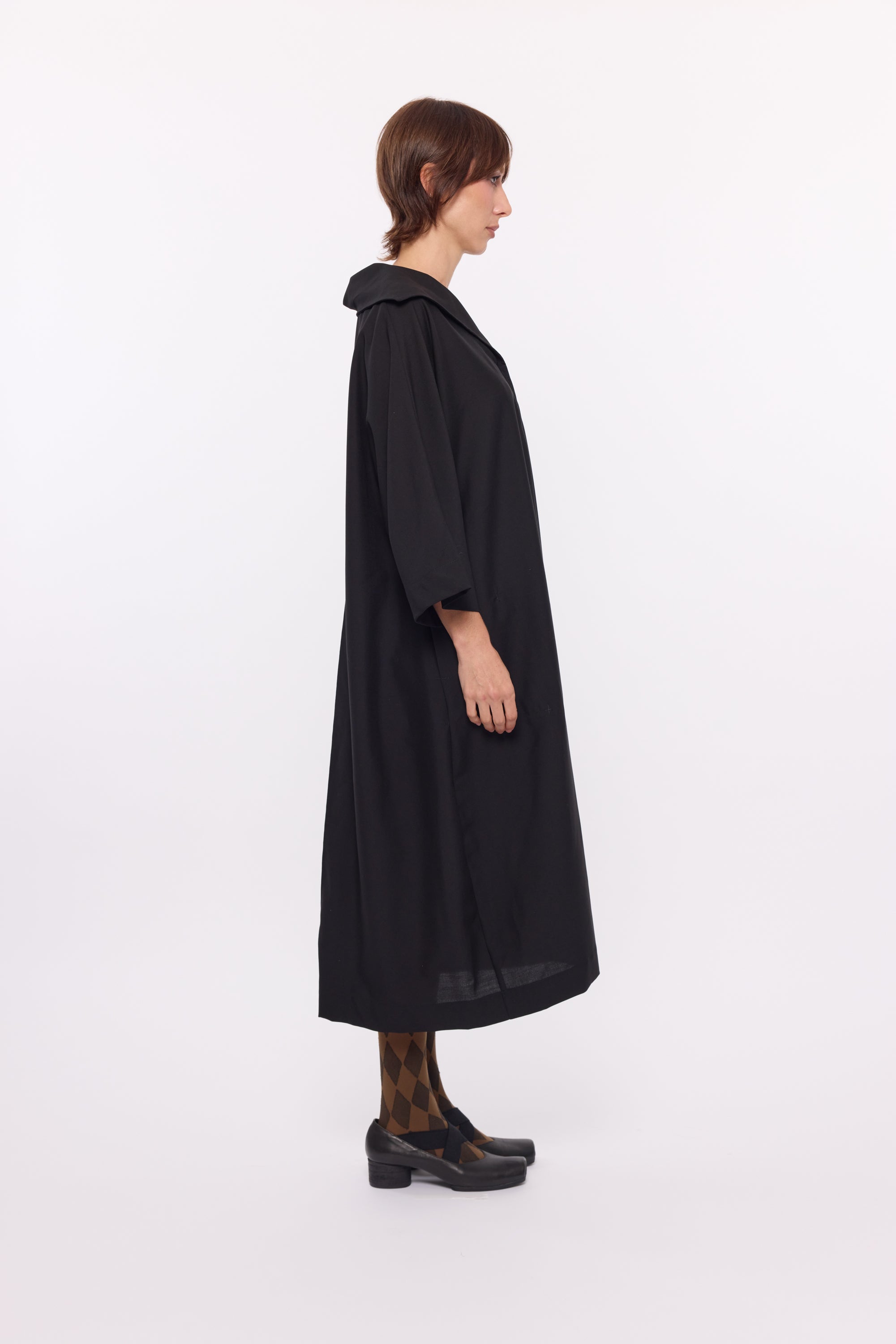Tilda Dress - Black wool suiting