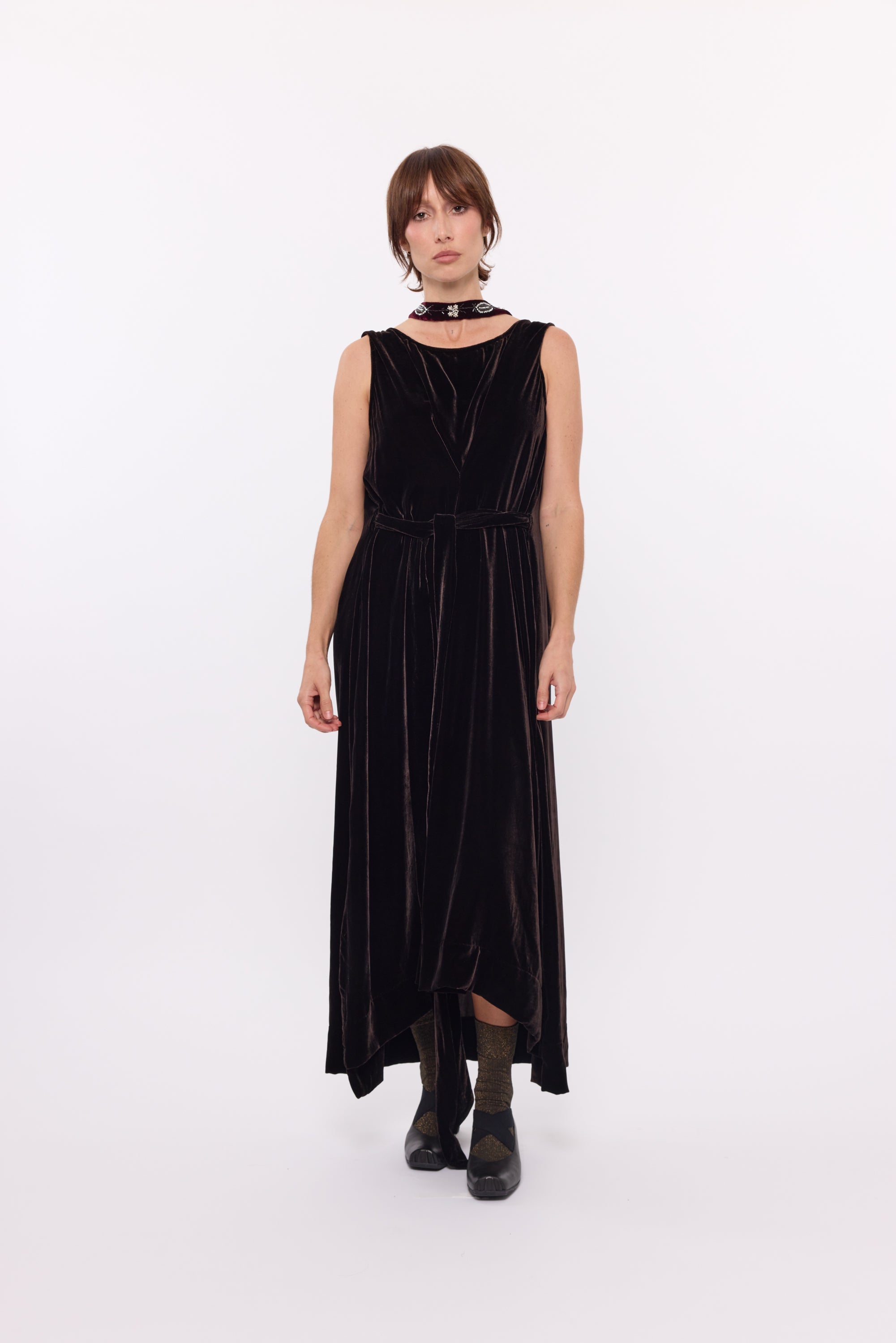 Florence Dress - Chocolate Velvet