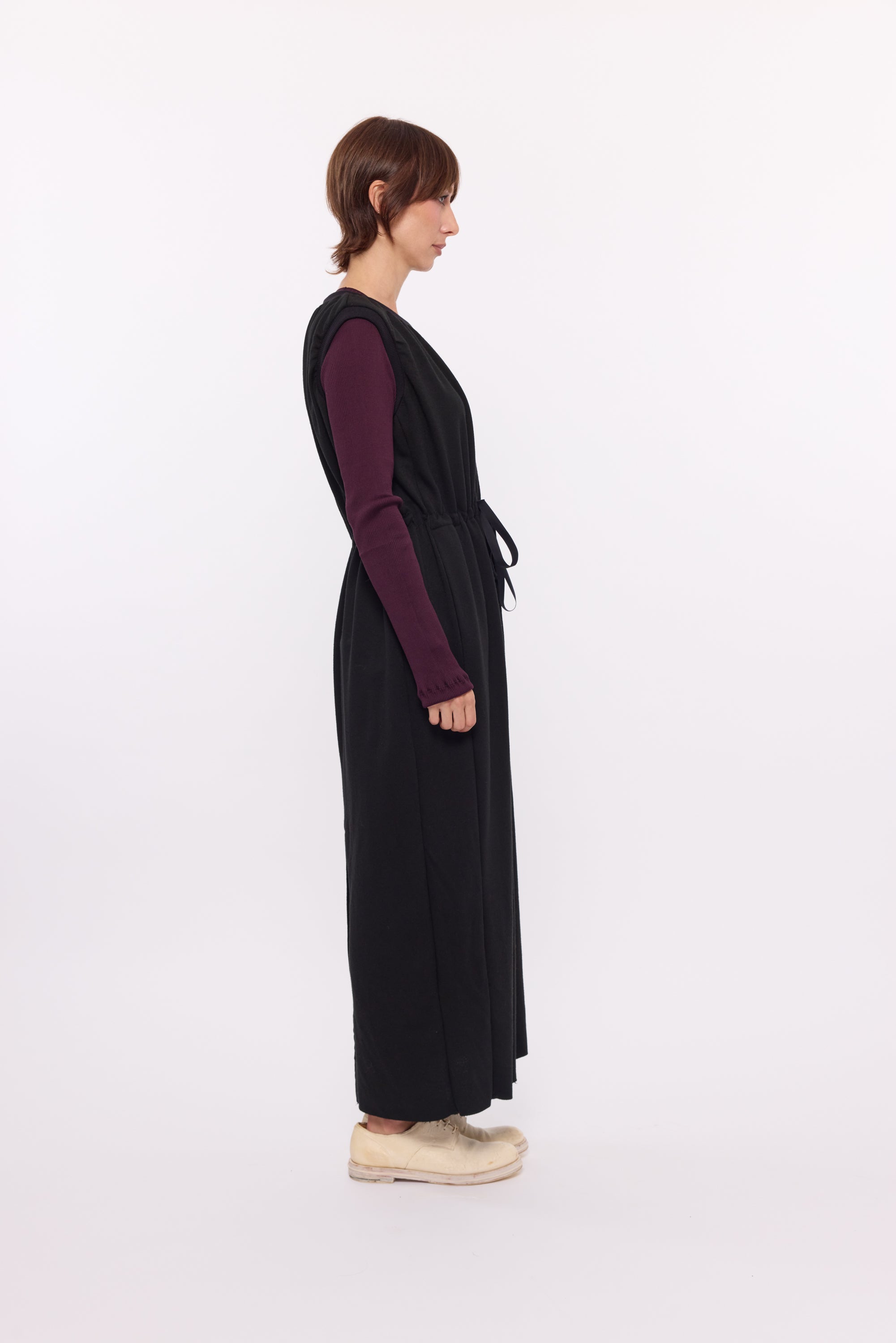 Gathered Dress - Black Jersey Knit
