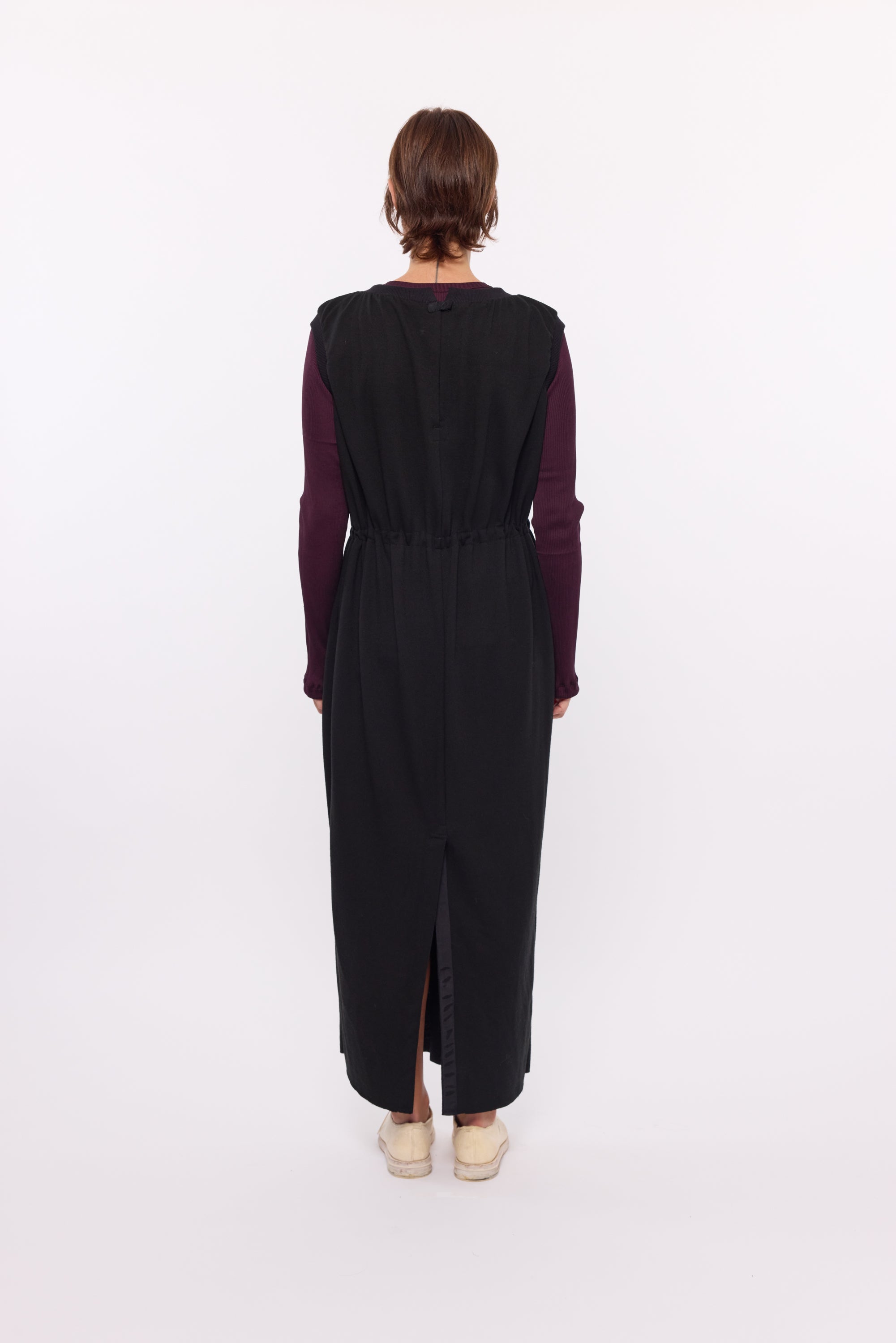 Gathered Dress - Black Jersey Knit