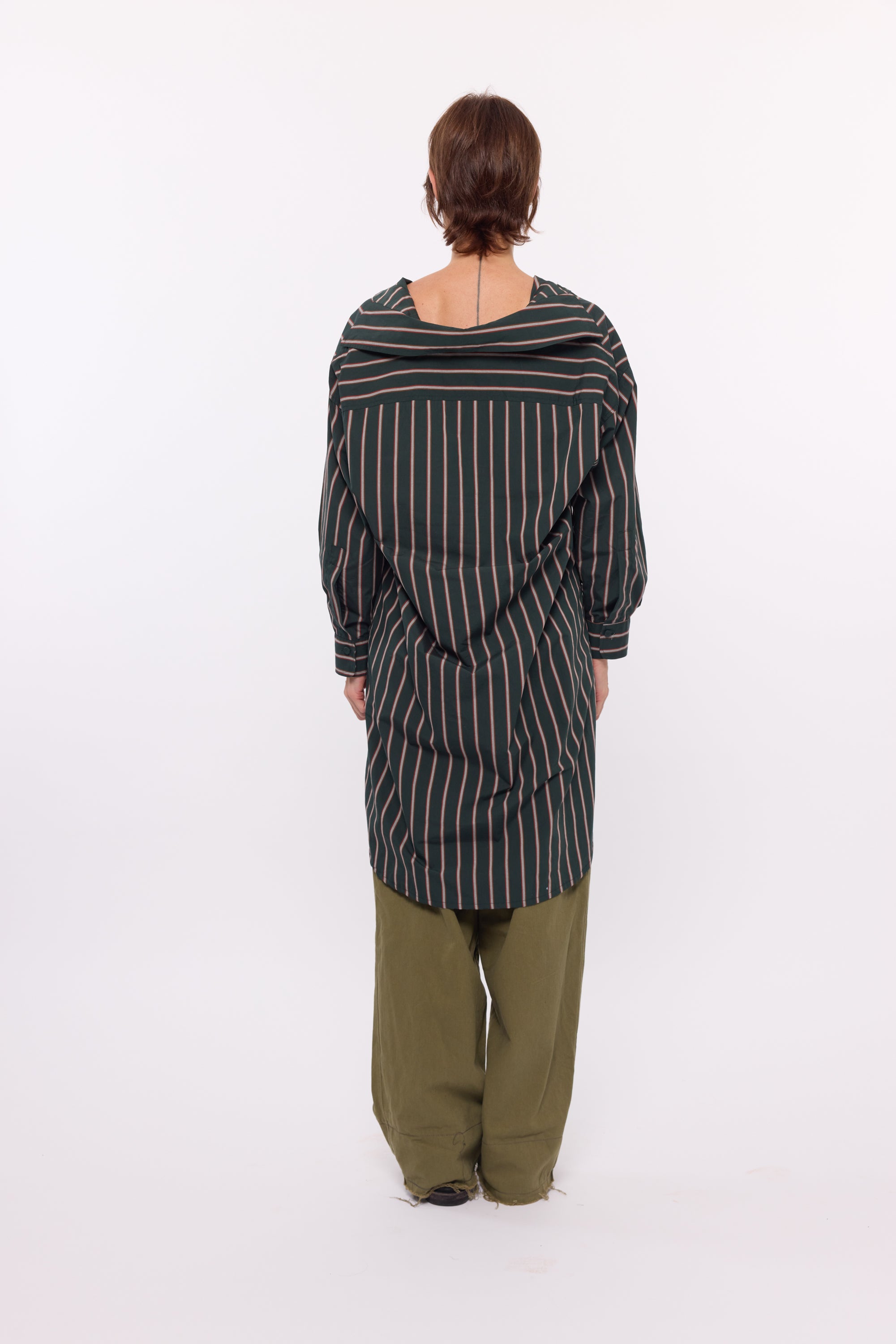 Hadley Shirt dress -Forrest stripe