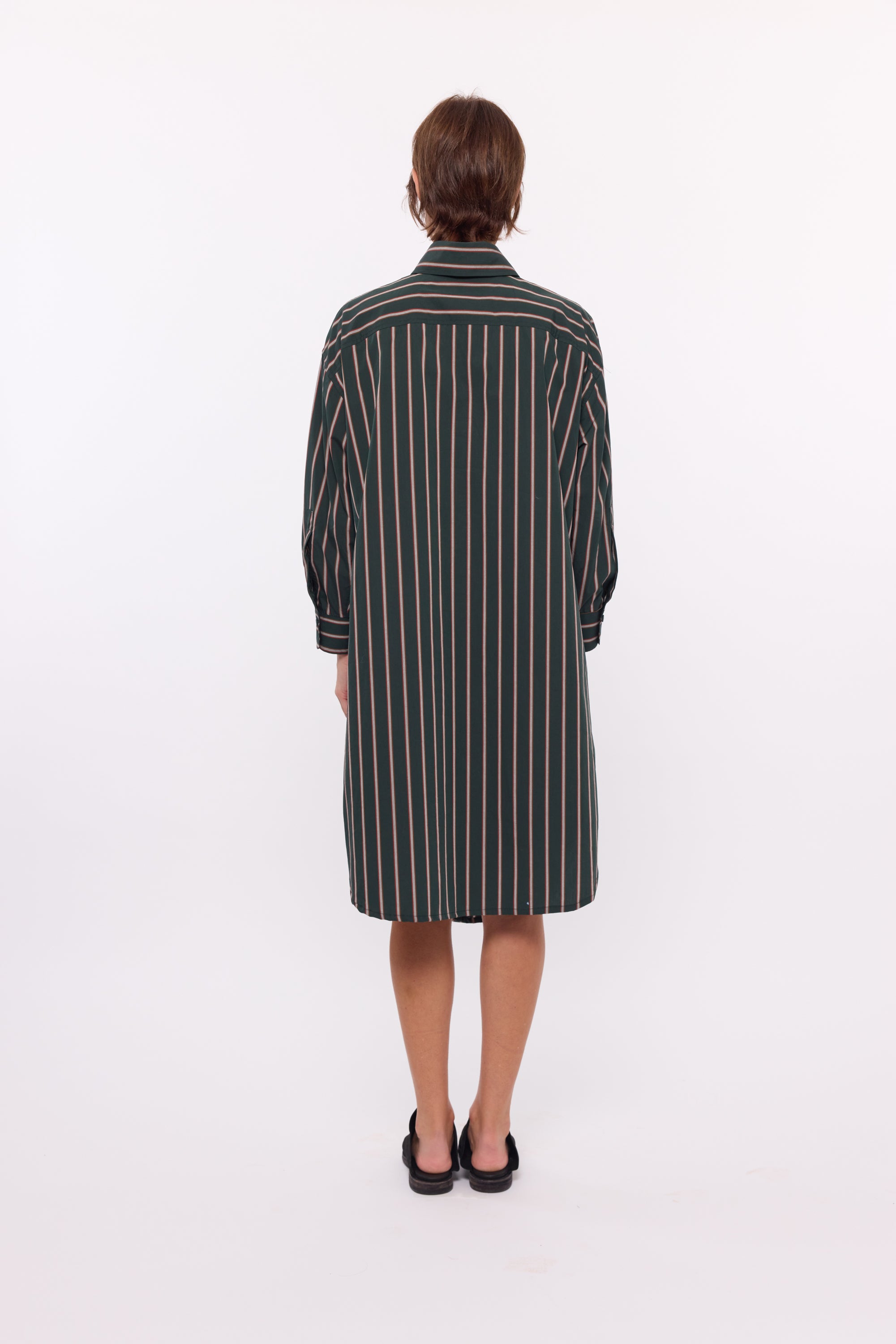Hadley Shirt dress -Forrest stripe