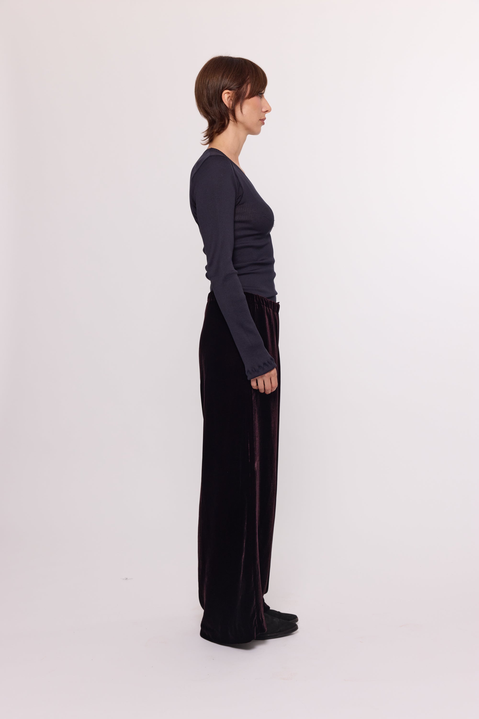 Simple Pants with Pockets - Plum