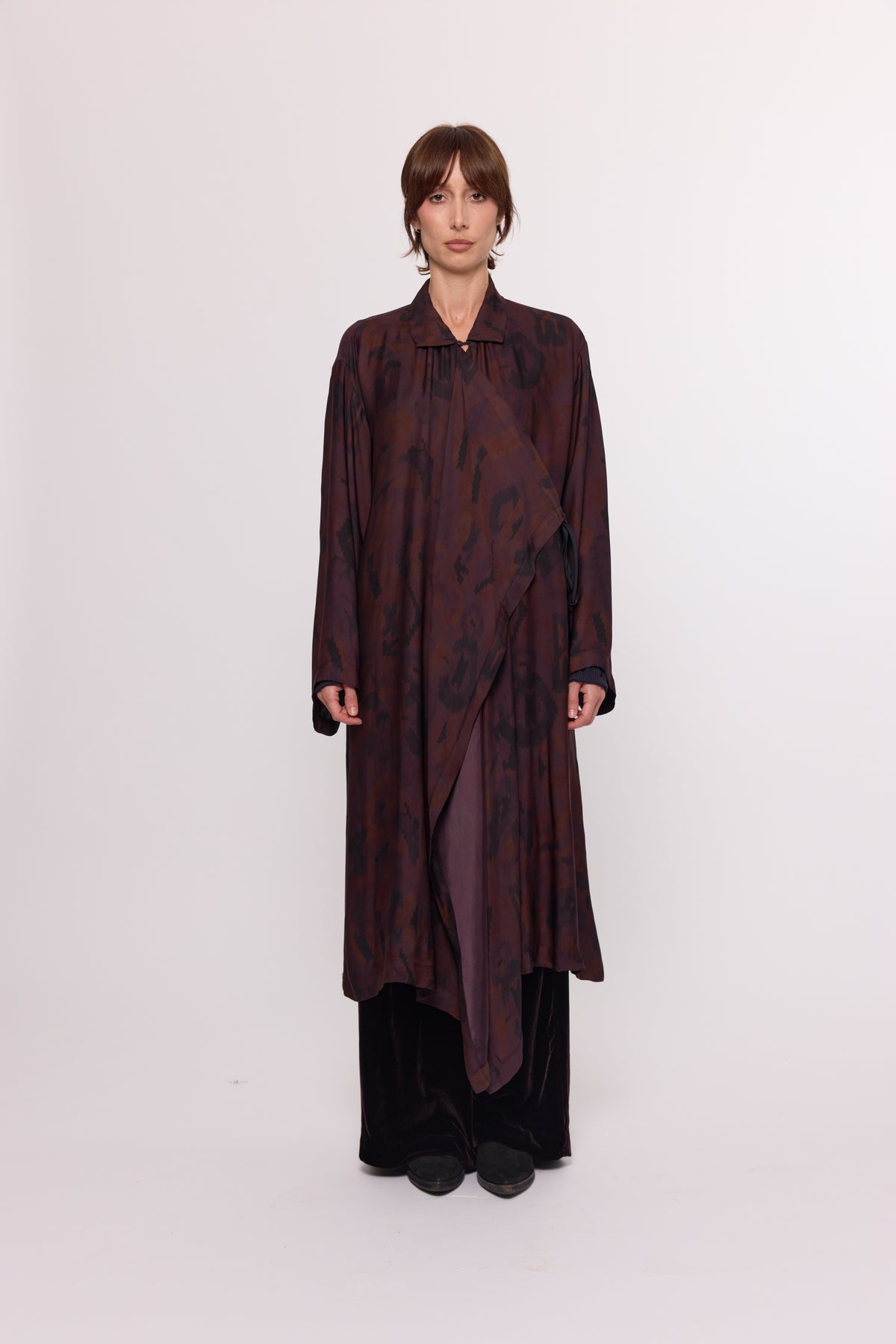 Drape Shirt - Long - Plum Overdyed
