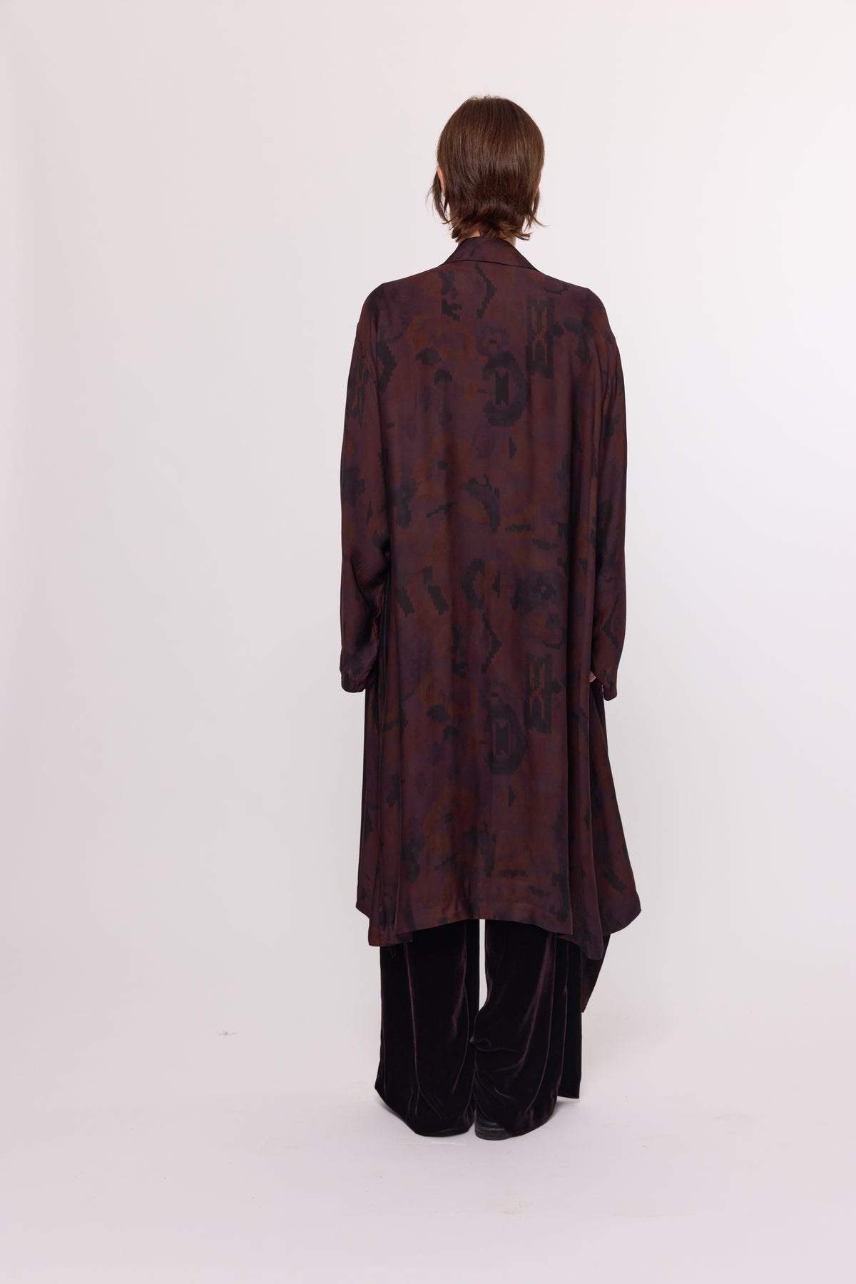 Drape Shirt - Long - Plum Overdyed