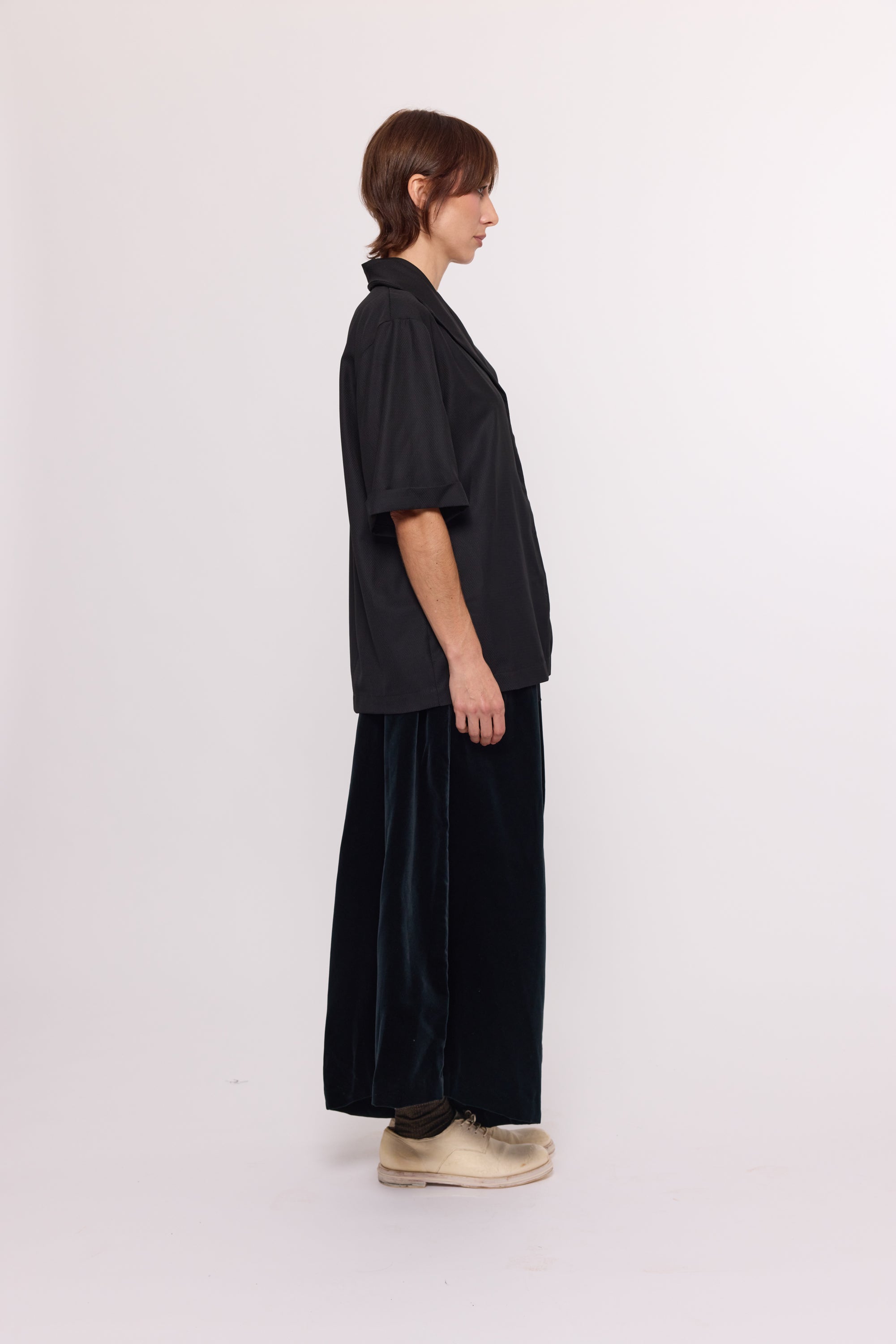 Tilda Shirt - Black Silk wool