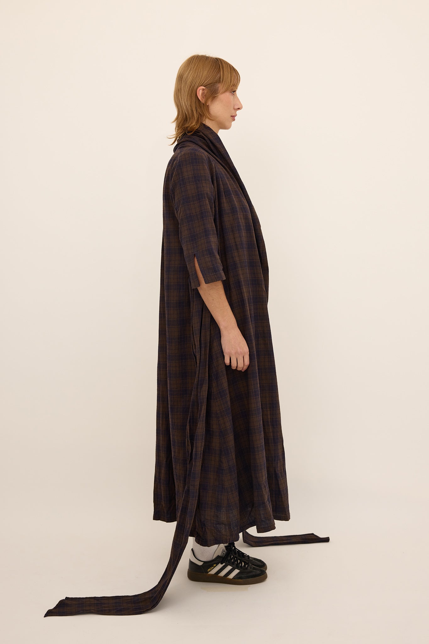 Brooke Dress - Ink and chocolate check