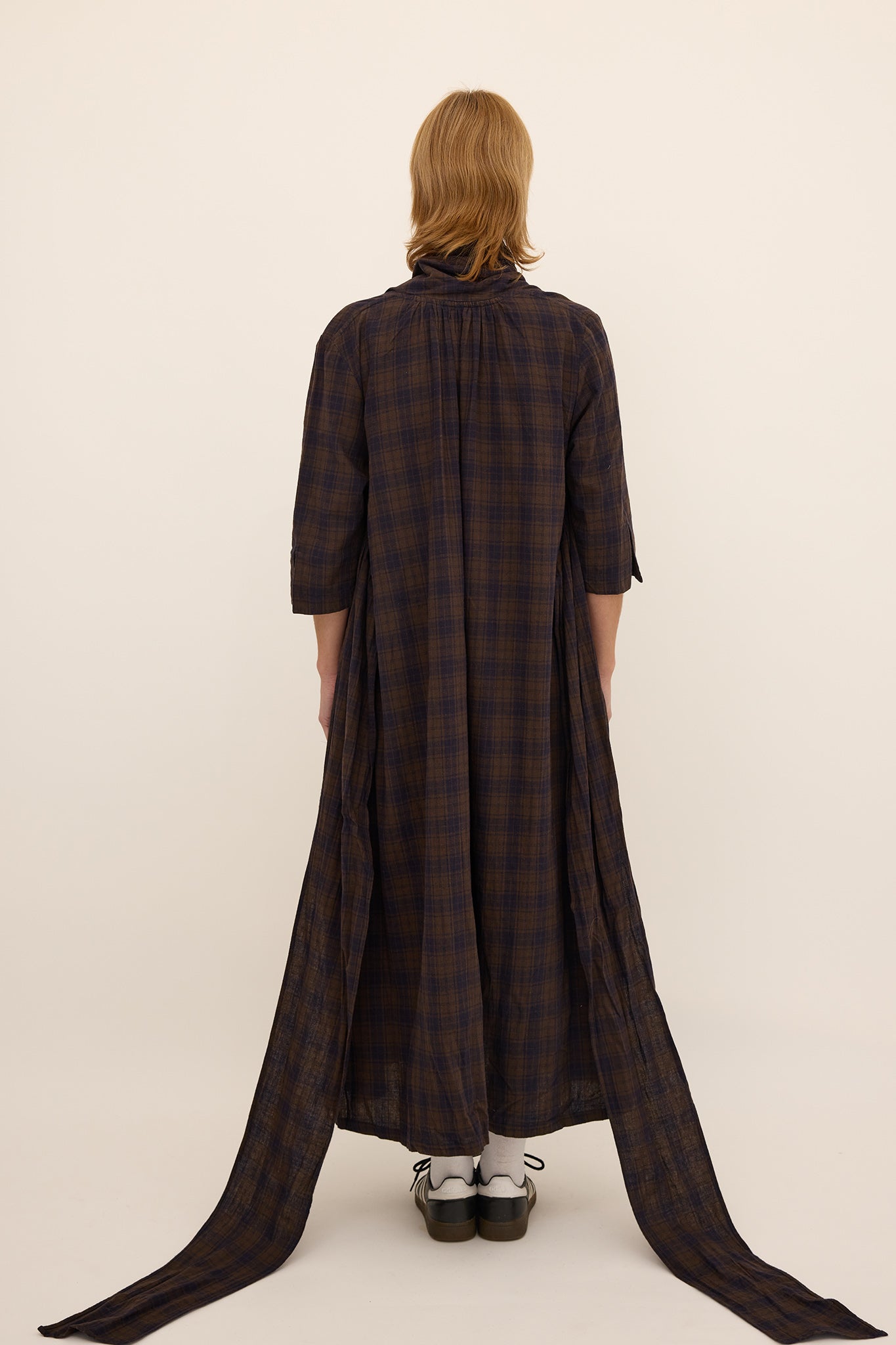 Brooke Dress - Ink and chocolate check