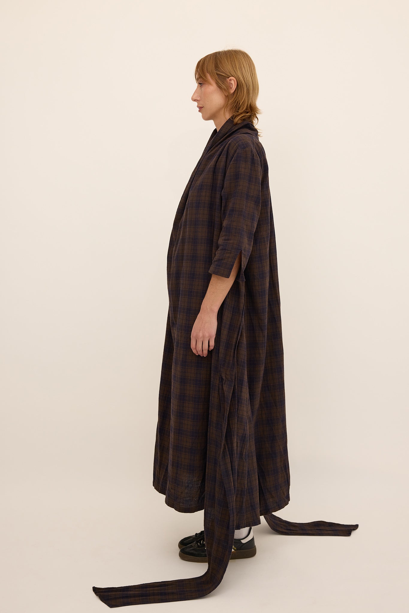 Brooke Dress - Ink and chocolate check