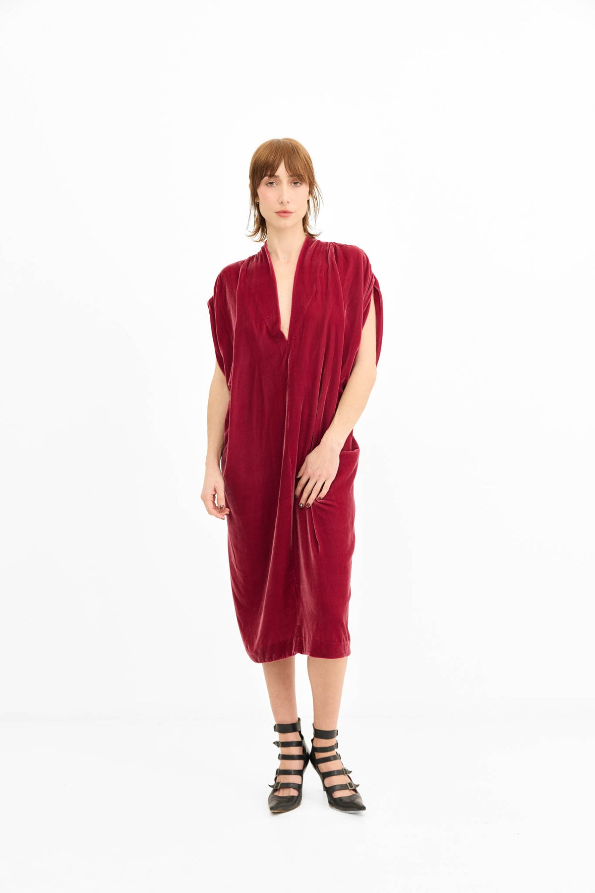 Kimono Dress - Deep Rose