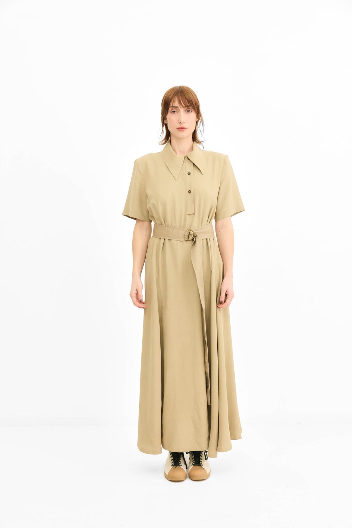 Isabella Dress - Latte Silk mix
