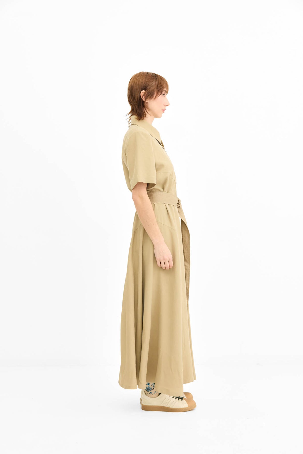 Isabella Dress - Latte Silk mix