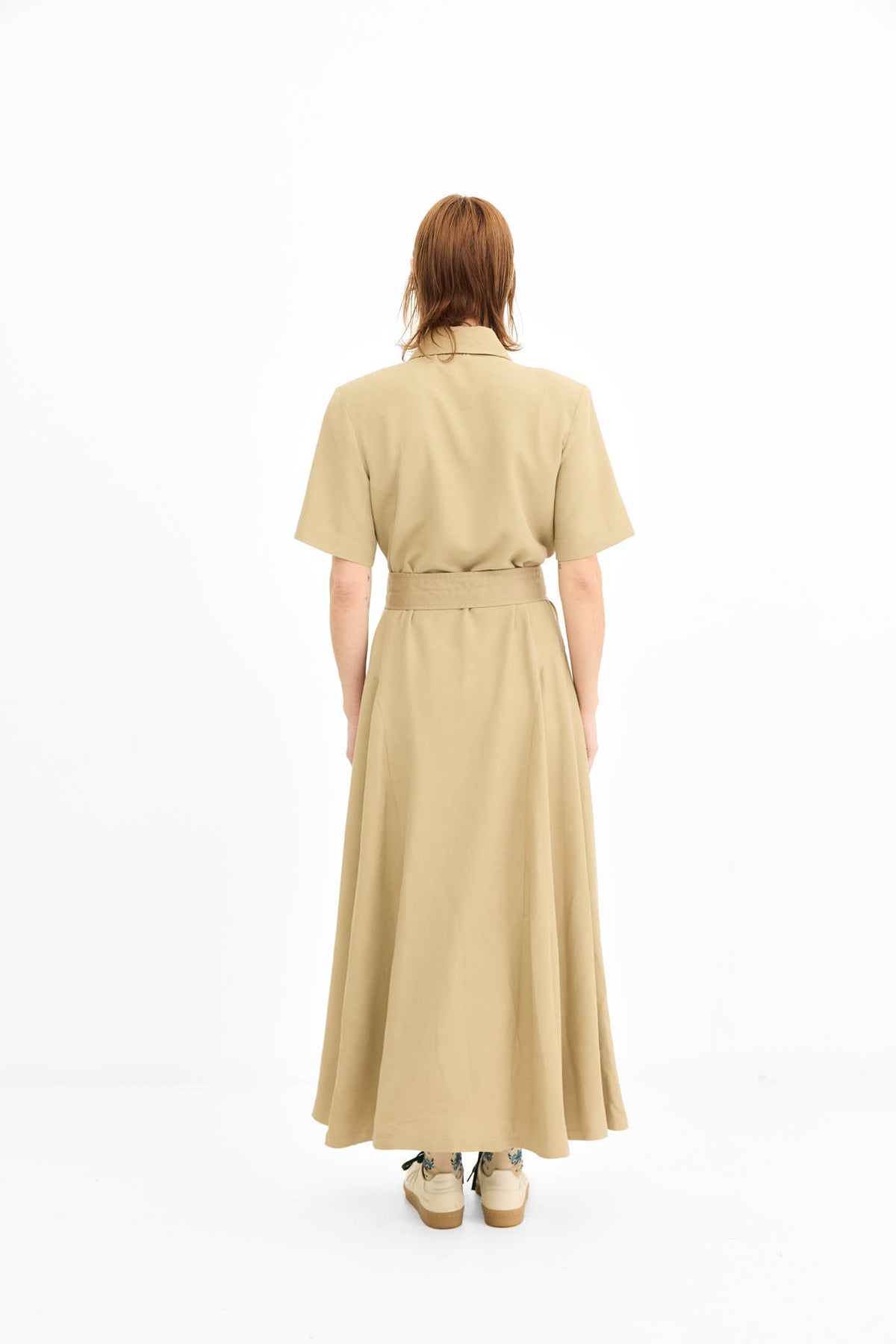 Isabella Dress - Latte Silk mix