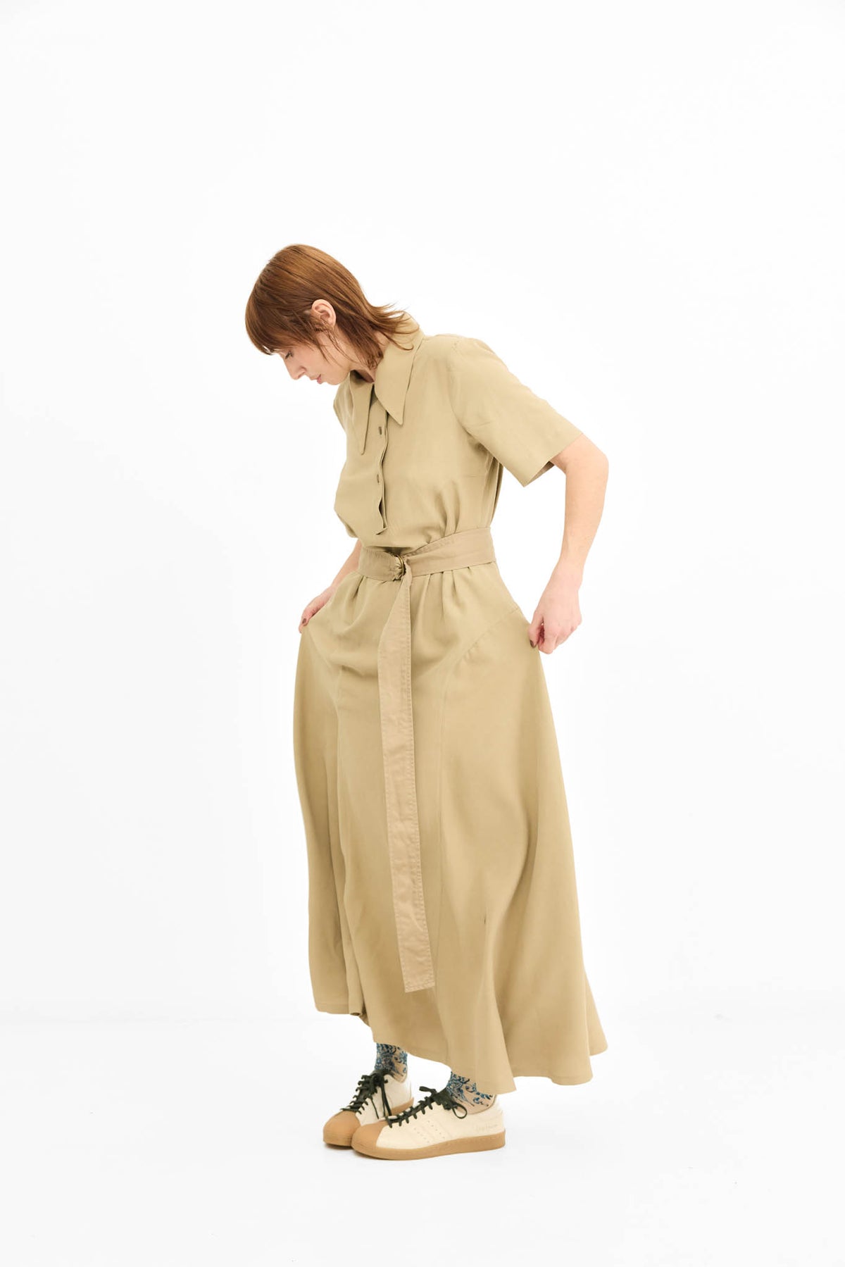 Isabella Dress - Latte Silk mix