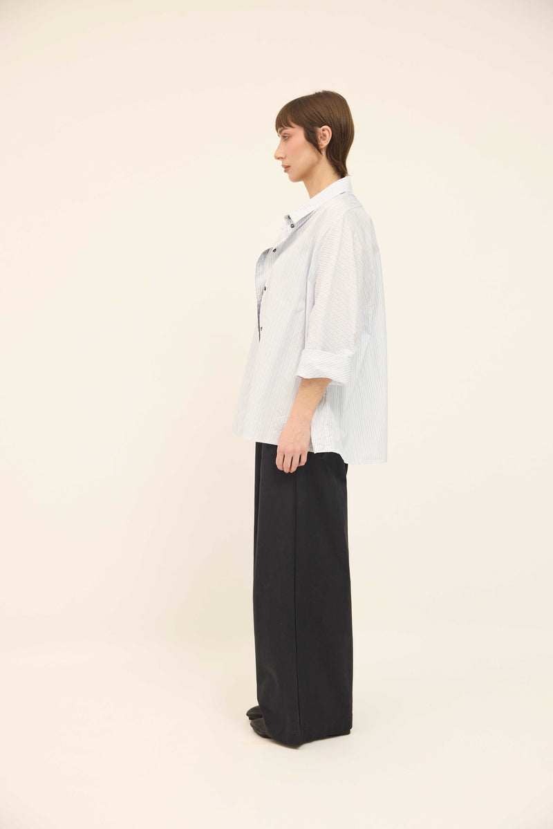 Anna Shirt - Soft Blue / White stripes