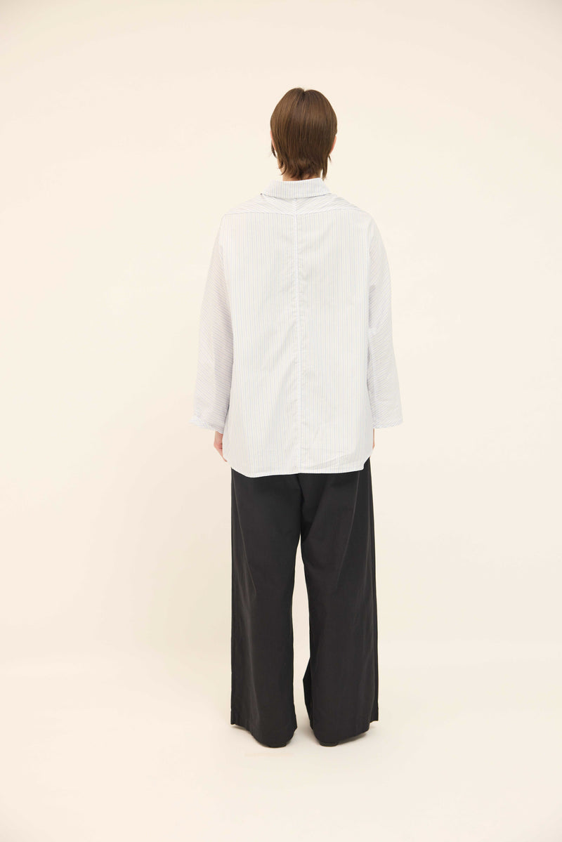 Anna Shirt - Soft Blue / White stripes