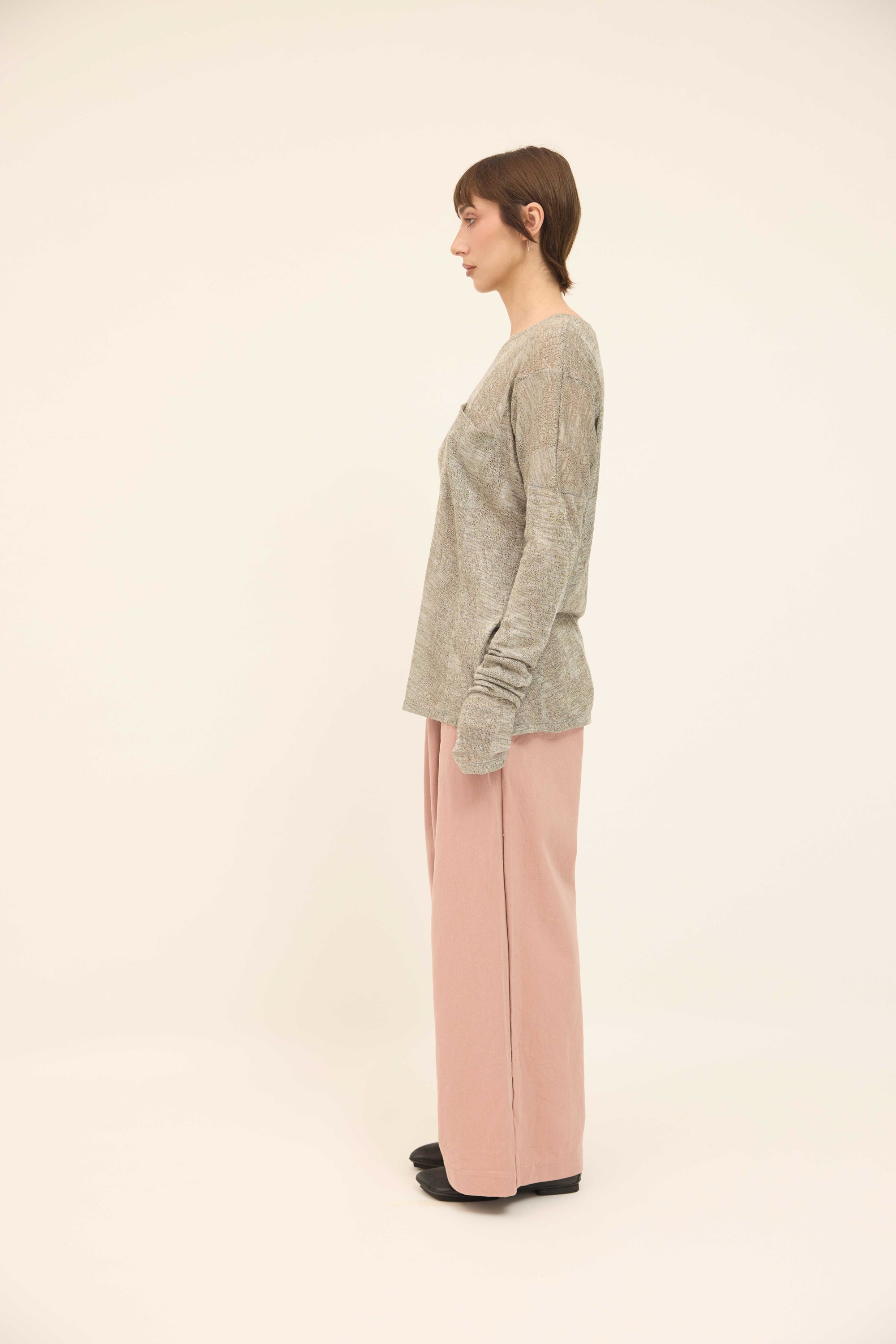 Pocket Tee - Grey/ Gold Metallic