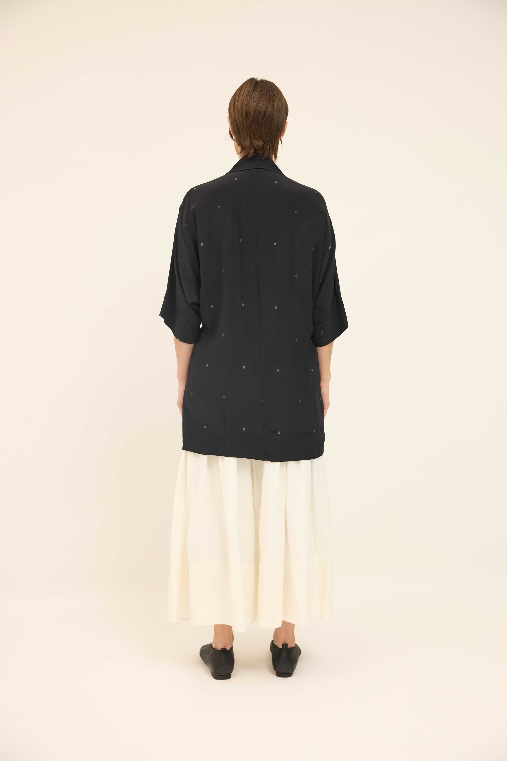 Tie Shirt - Black with spot