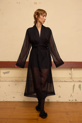 Brooke Dress - Black Sheer Cotton