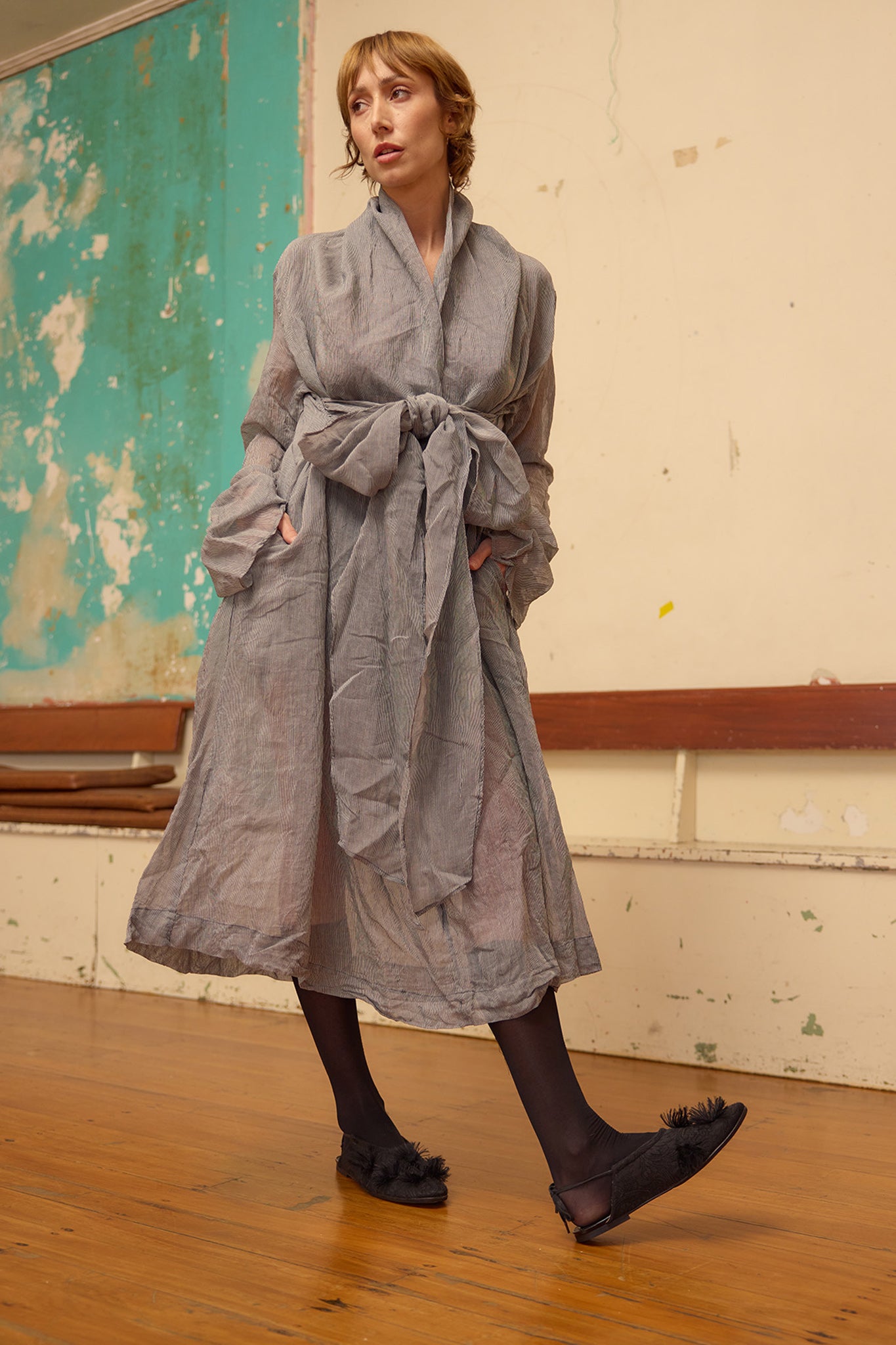 Brooke Dress - Black/ white silk cotton