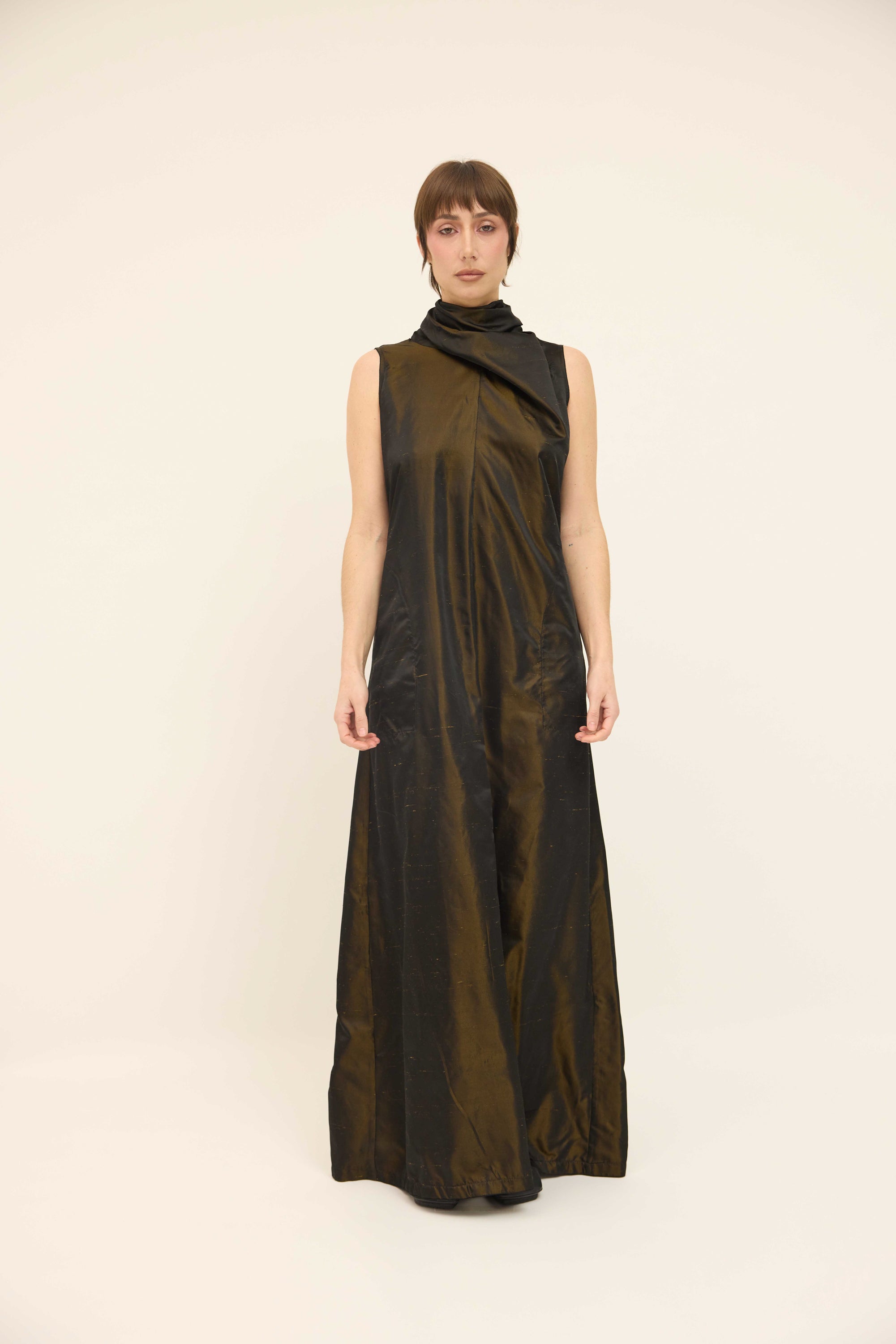 Edwina Dress - Bronze Metallic