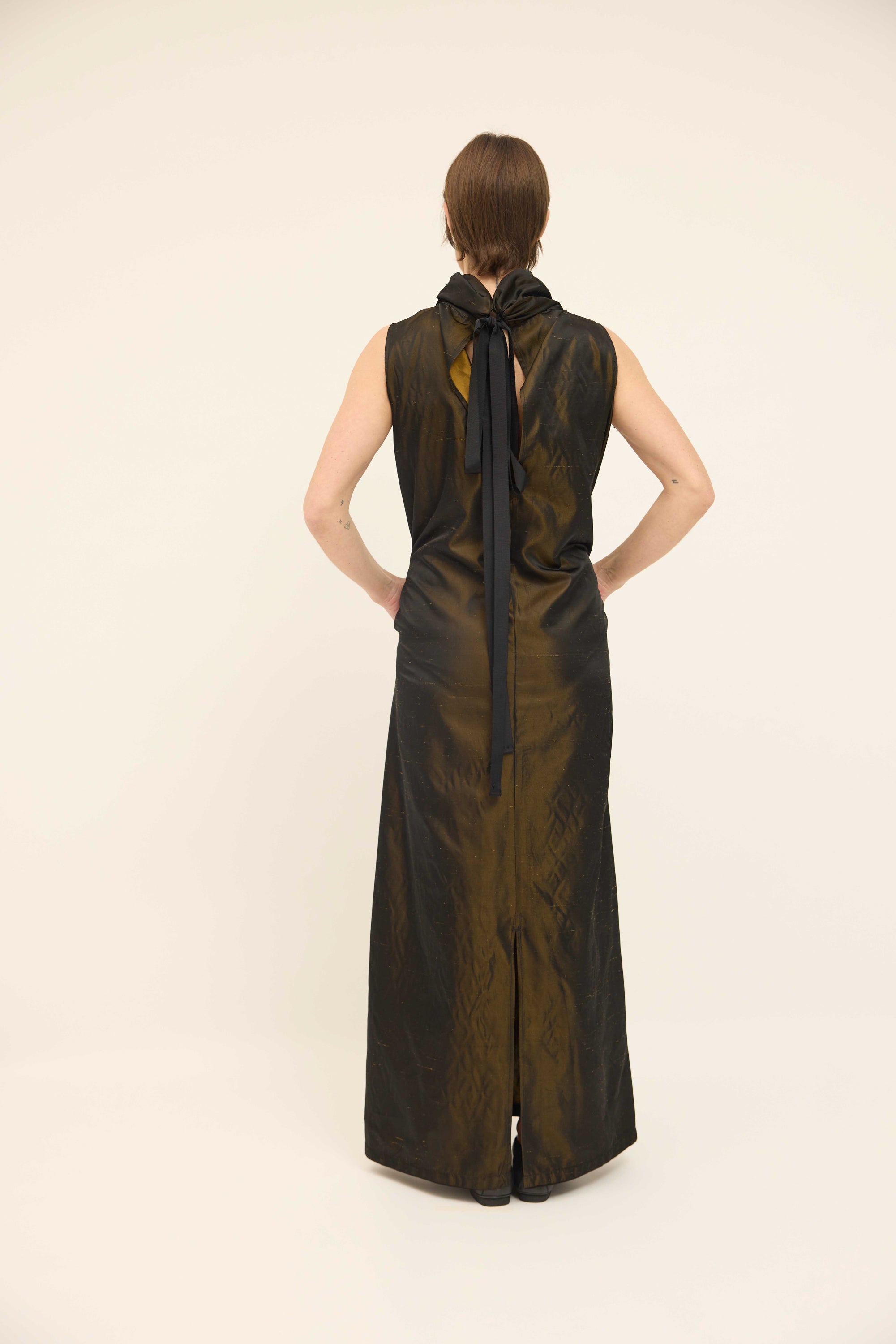 Edwina Dress - Bronze Metallic
