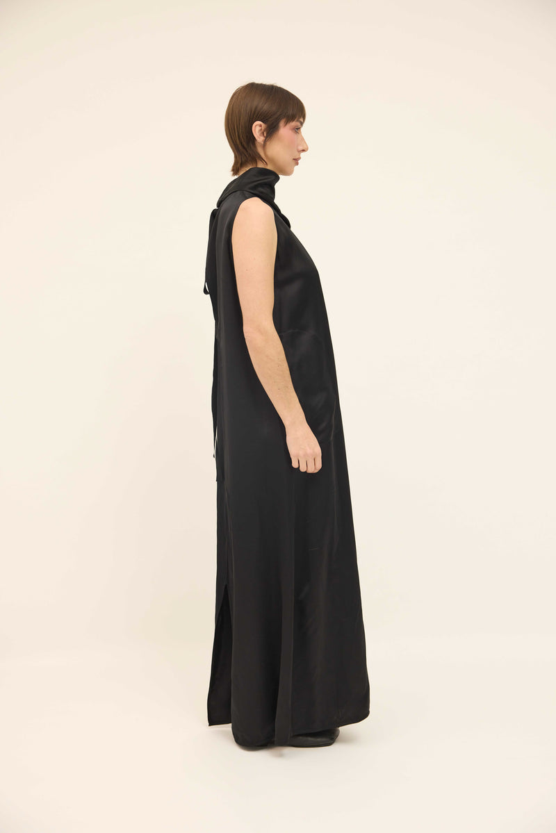 Edwina Dress Double Satin - Black