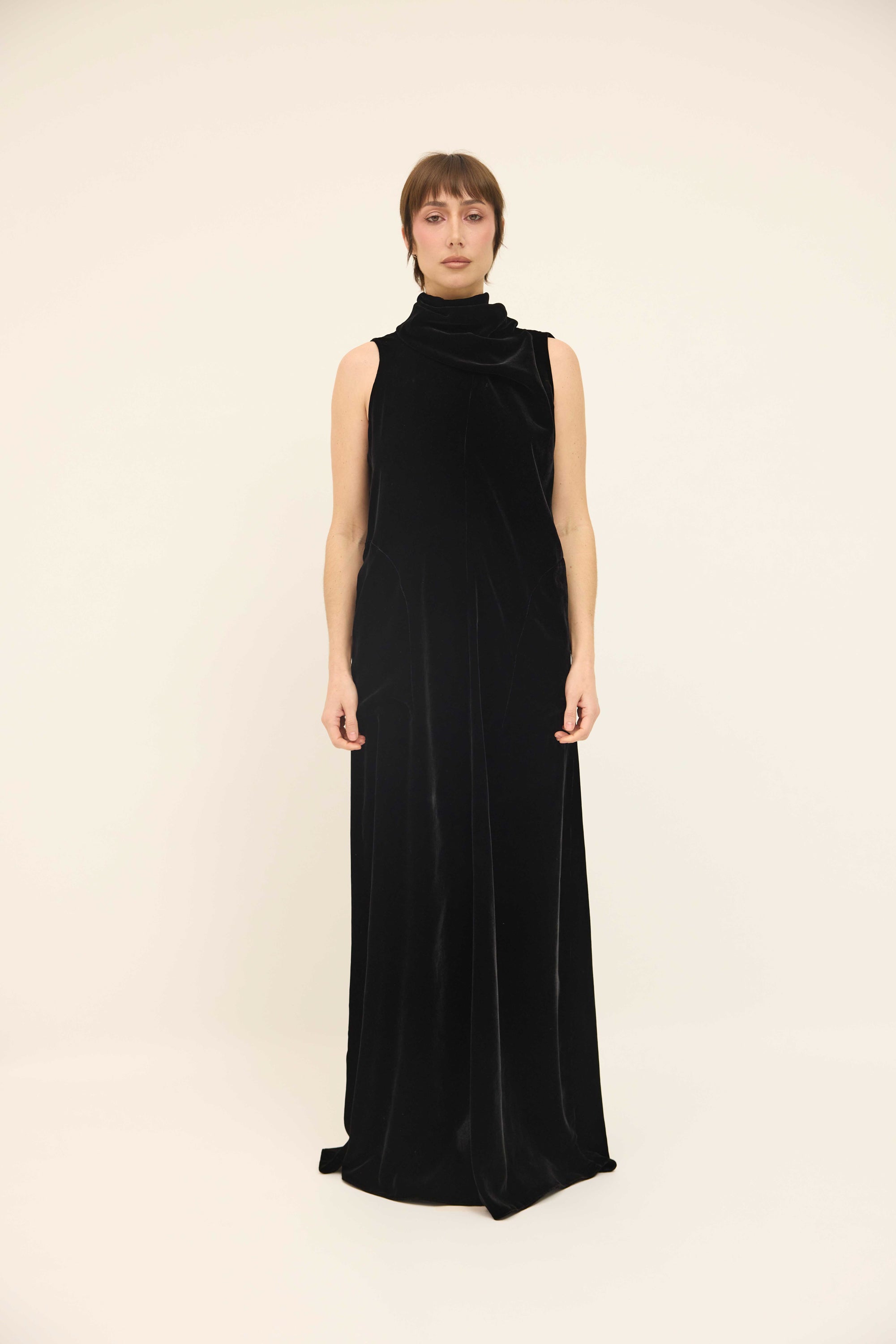 Edwina Dress - Black Velvet